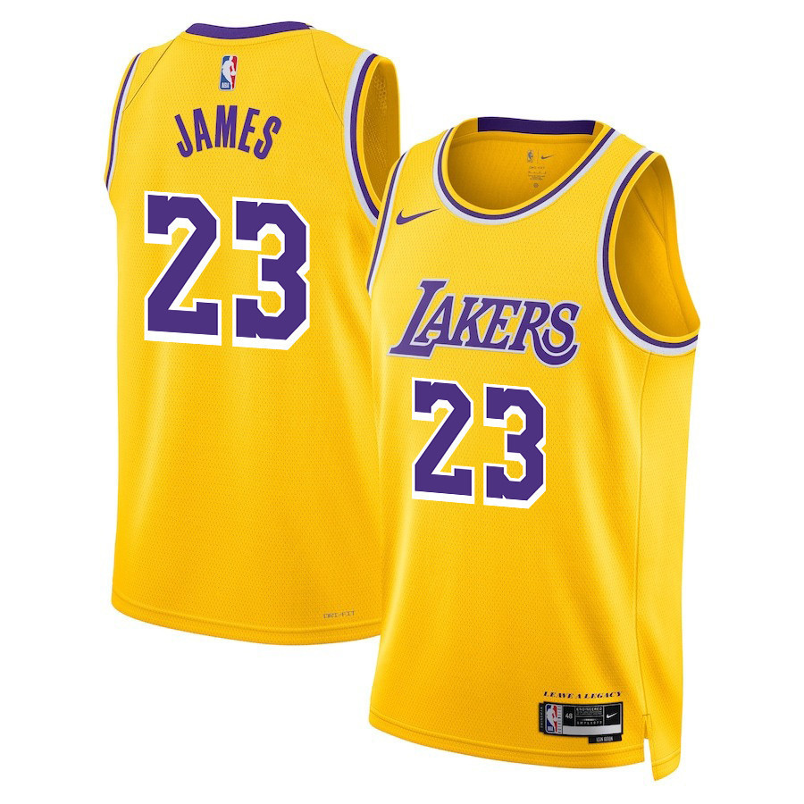 Lebron James 23 Los Angeles Lakers Icon Edition Swingman Men Jersey - Gold - JS976 