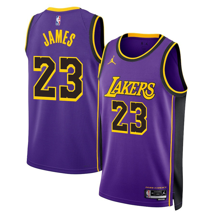 Lebron James 23 Los Angeles Lakers Statement Edition Swingman Men Jersey - Purple - JS812 