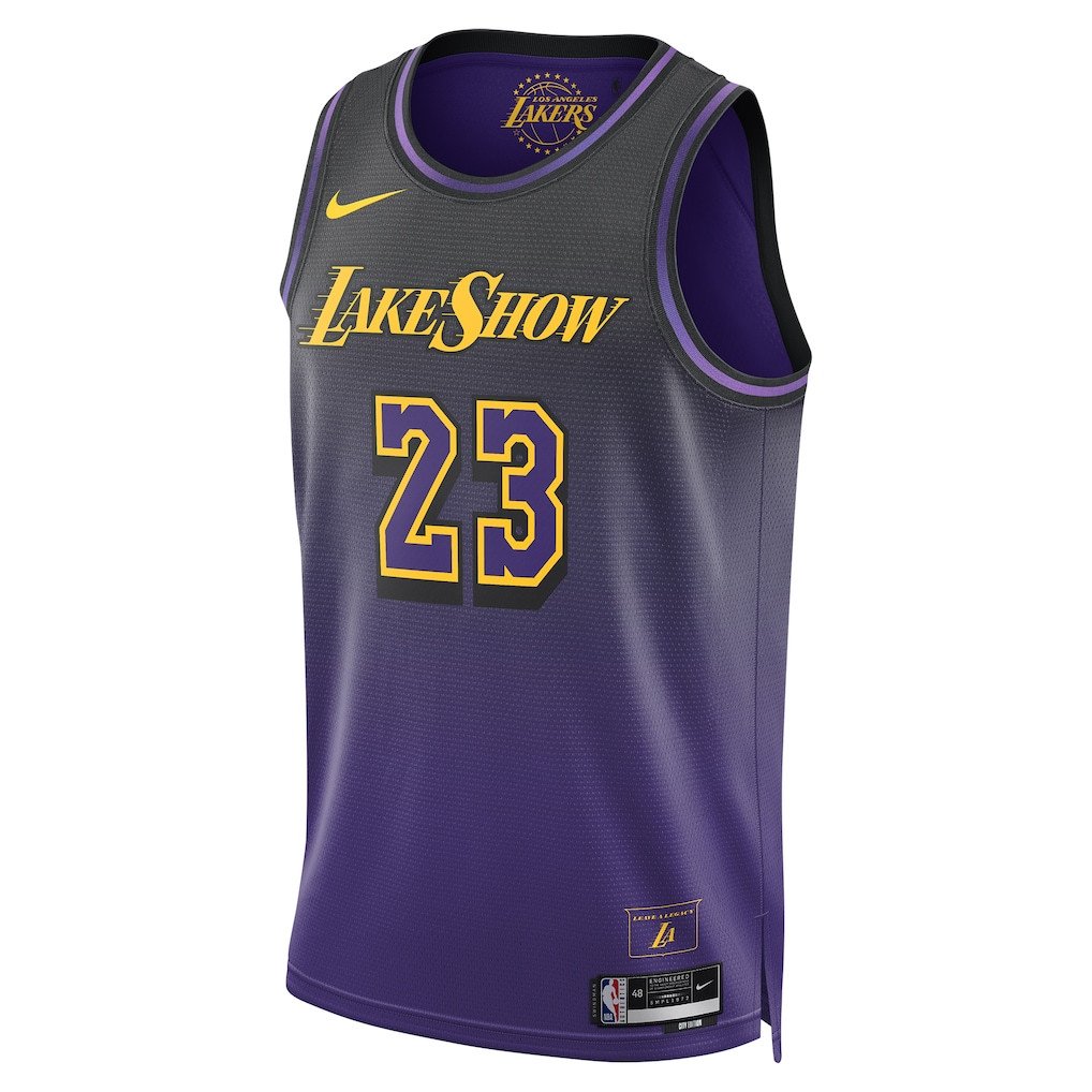 Alternative view of LeBron James 23 Los Angeles Lakers Unisex 2024/25 Swingman Player Jersey - City Edition - Purple - JS125 