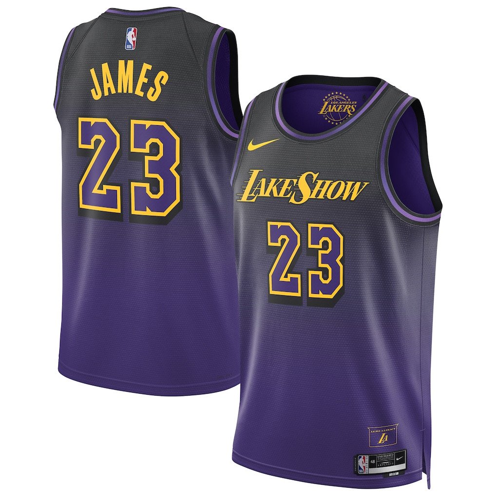 LeBron James 23 Los Angeles Lakers Unisex 2024/25 Swingman Player Jersey - City Edition - Purple - JS125 