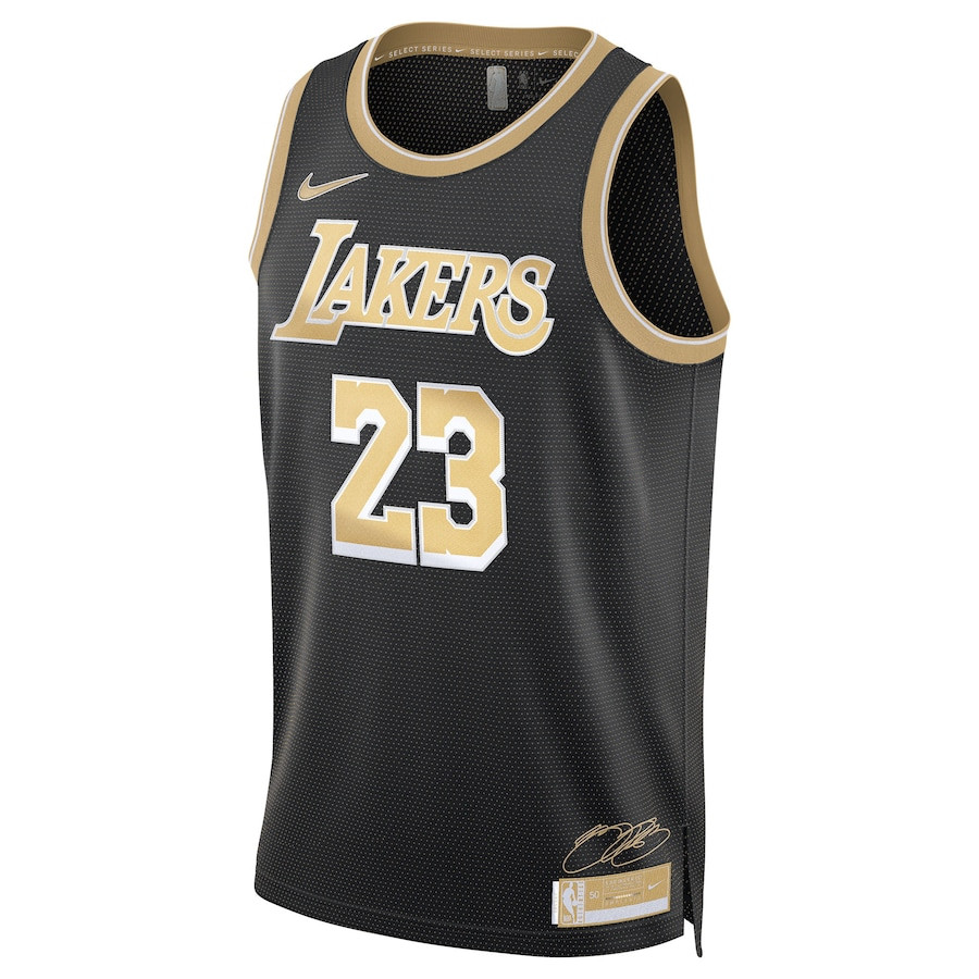 Alternative view of LeBron James 23 Los Angeles Lakers Unisex Select Series Swingman Jersey - Black - JS812 