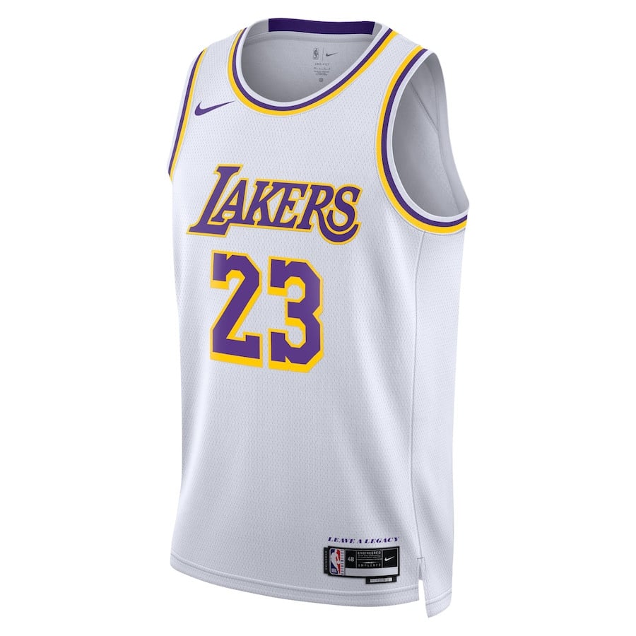 Alternative view of Lebron James 23 Los Angeles Lakers Unisex Swingman Jersey - Association Edition - White - JS488 