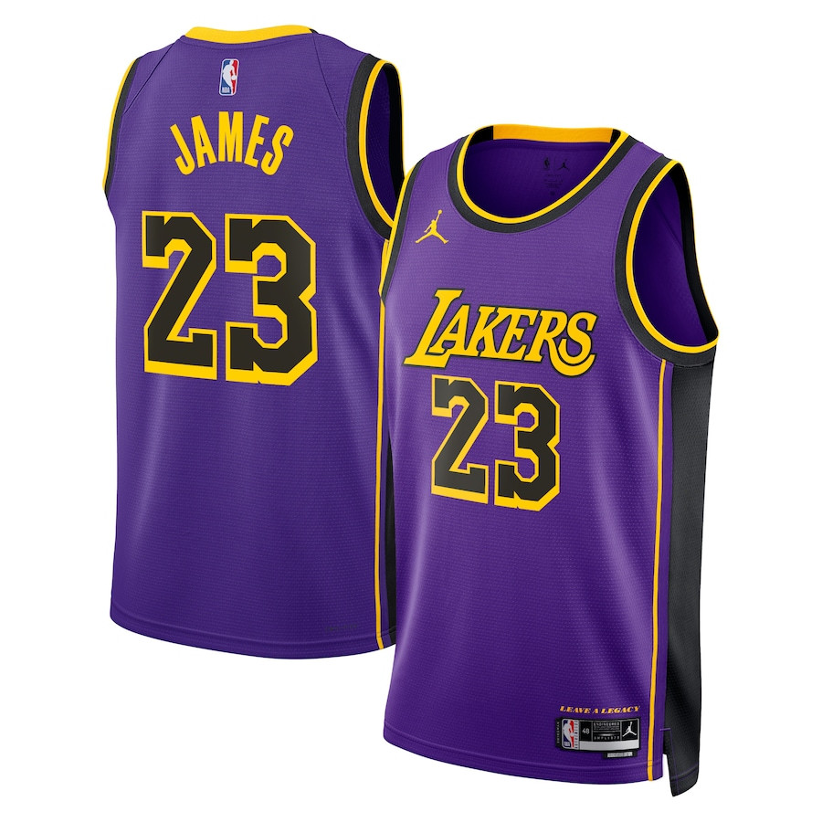 Lebron James 23 Los Angeles Lakers Unisex Swingman Jersey - Statement Edition - Purple - JS557 