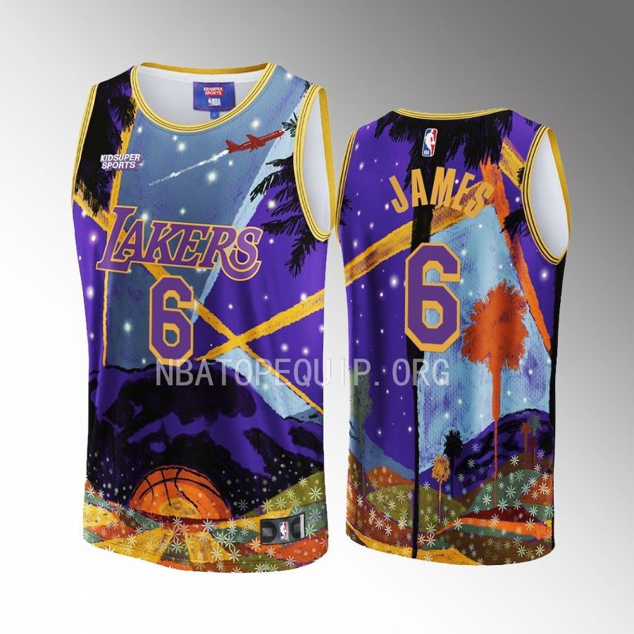 LeBron James 6 Los Angeles Lakers NBA & KidSuper Studios Unisex Hometown Jersey - JS502 