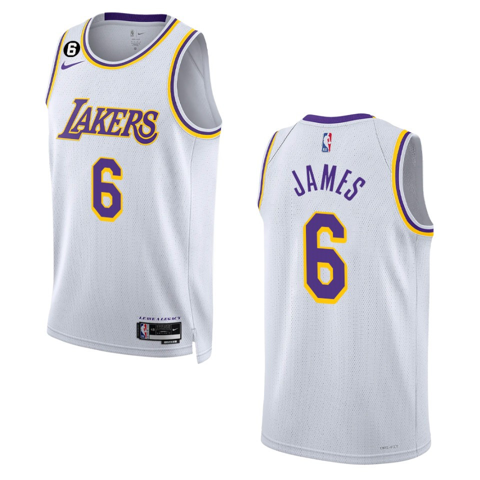 Lebron James Association Edition Los Angeles Lakers 2022-23 White Swingman Jersey