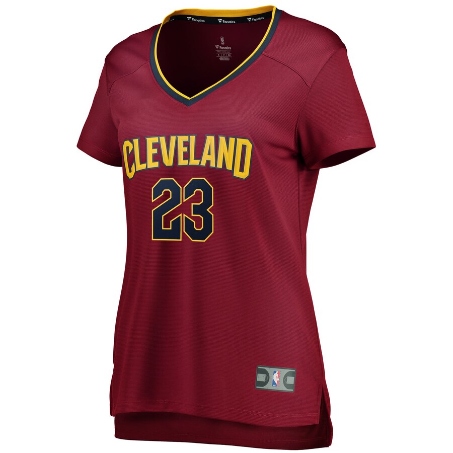 Alternative view of Lebron James Cleveland Cavaliers Fanatics Branded Women's Fast Break Iconic Edition Jersey - Wine