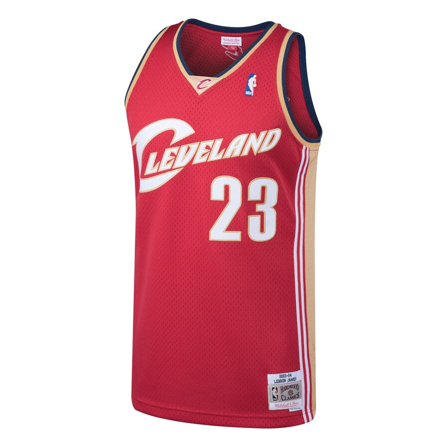 Alternative view of Lebron James Cleveland Cavaliers Mitchell & Ness 2003-04 Hardwood Classics Swingman Jersey - Wine