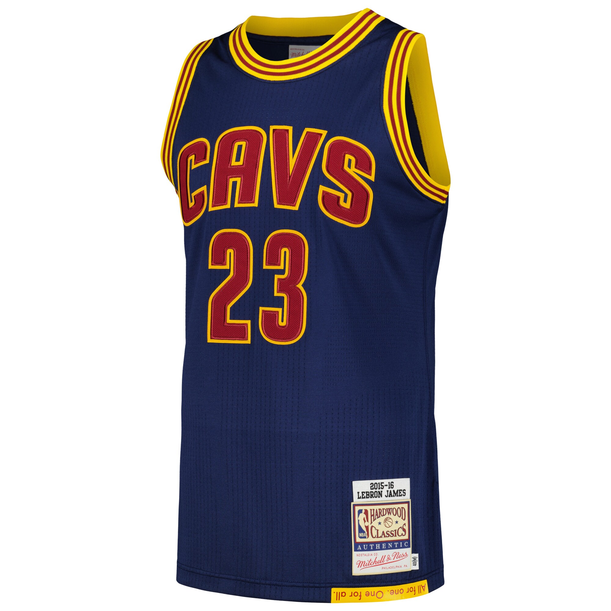 Alternative view of Lebron James Cleveland Cavaliers Mitchell & Ness 2015/16 Hardwood Classics Authentic Jersey - Navy