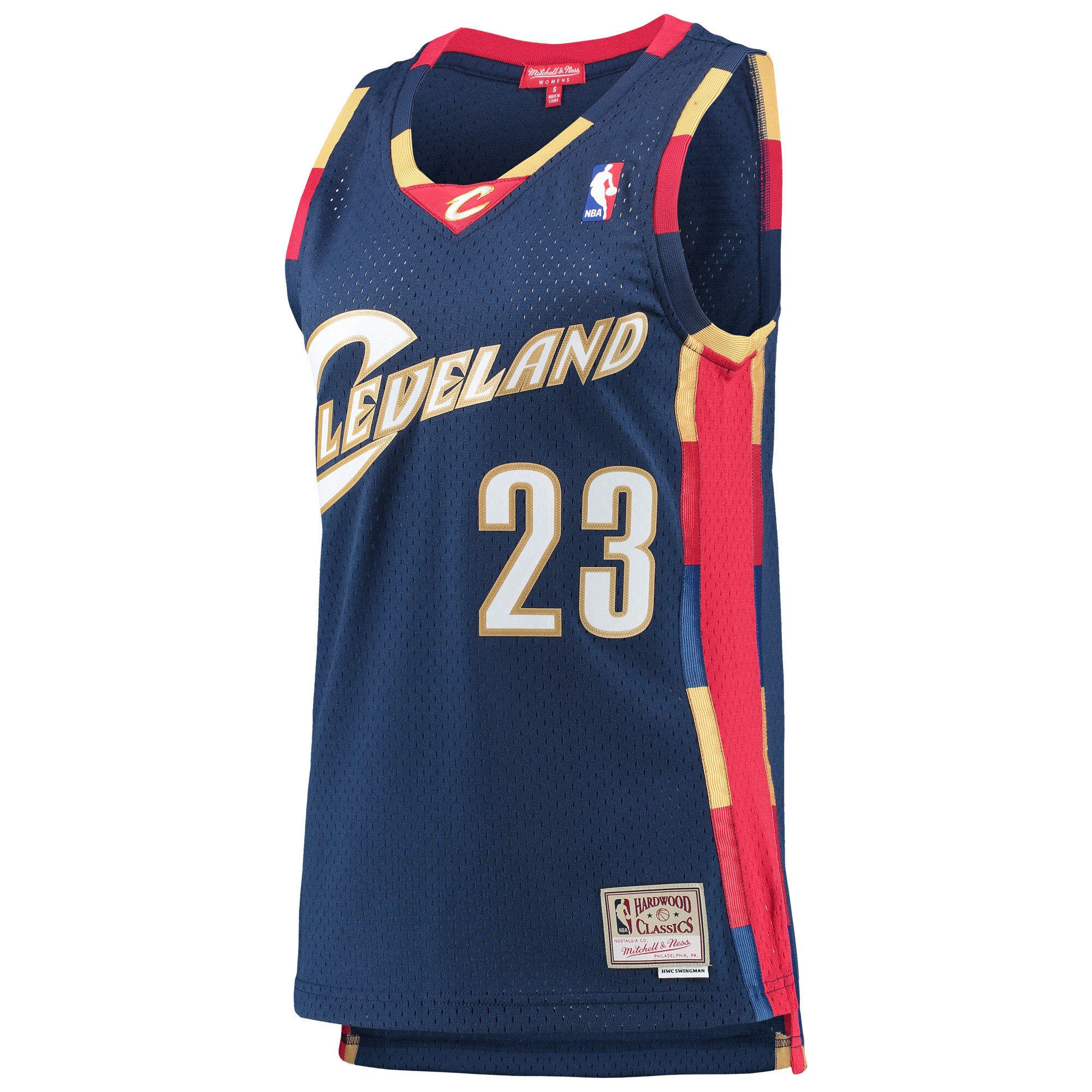 Alternative view of Lebron James Cleveland Cavaliers Mitchell & Ness Women's  Hardwood Classics Swingman Jersey - Navy