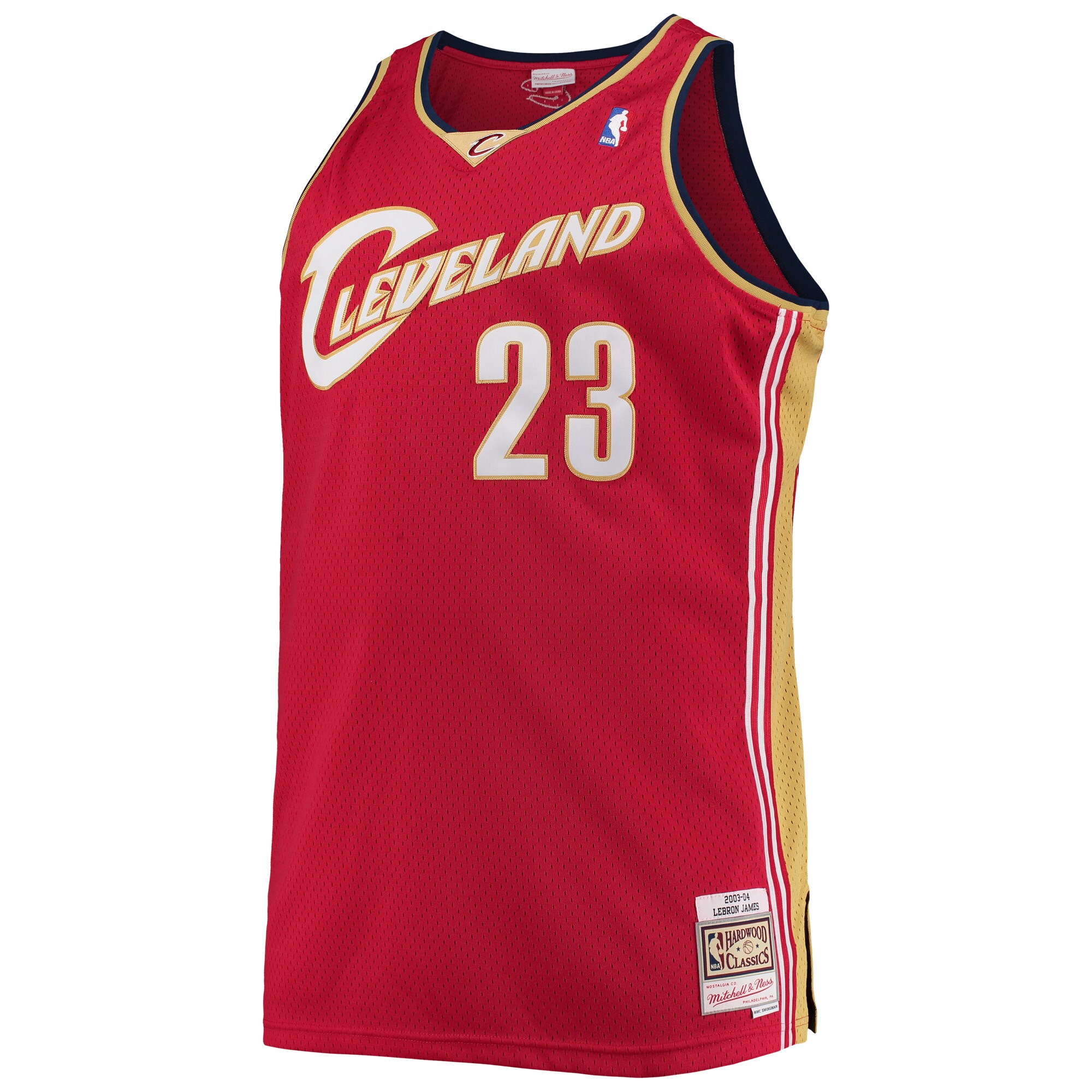 Alternative view of Lebron James Cleveland Cavaliers Mitchell & Ness 2003/04 Big & Tall Hardwood Classics Swingman Jersey - Red
