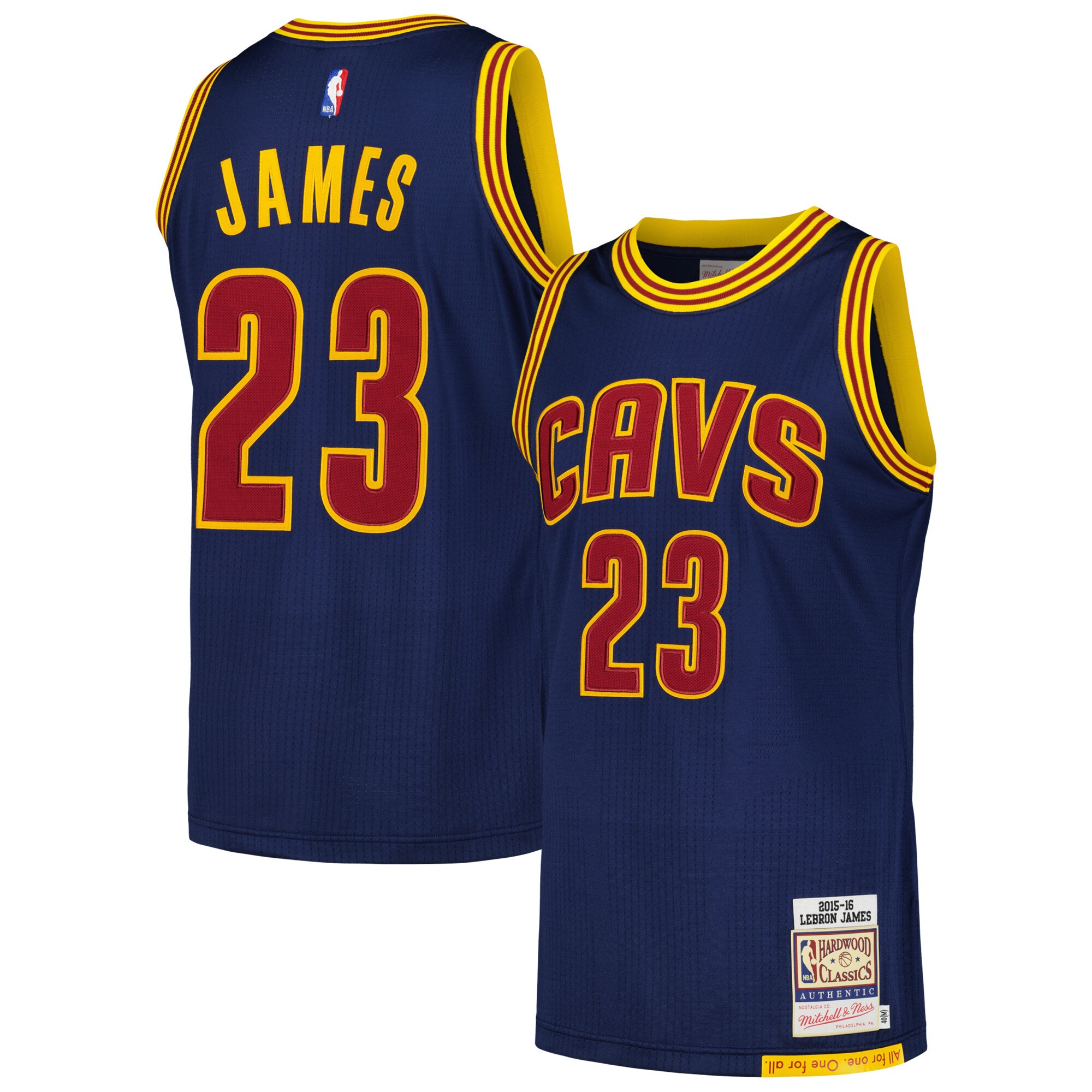 Lebron James Cleveland Cavaliers Mitchell & Ness 2015/16 Hardwood Classics Authentic Jersey - Navy