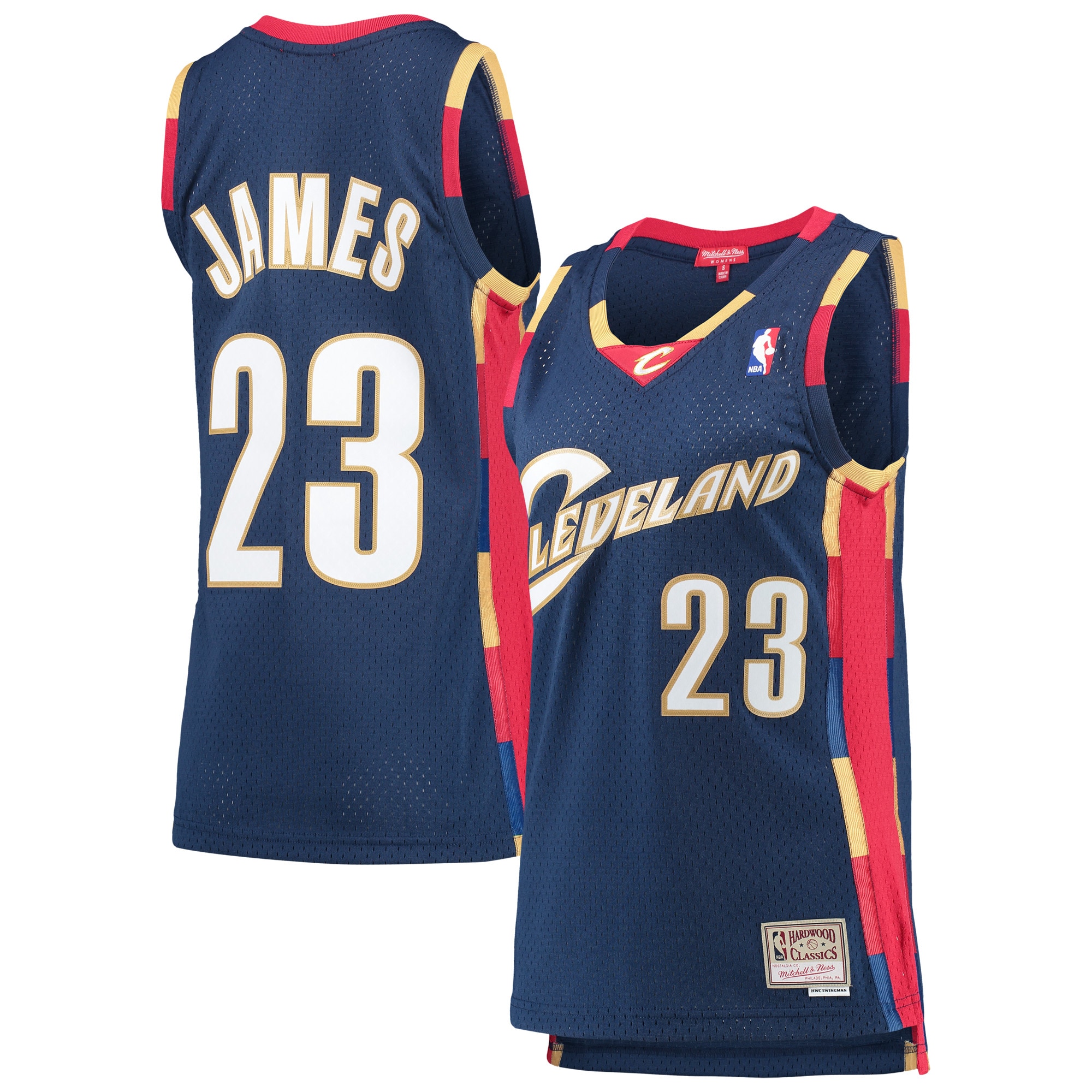 Lebron James Cleveland Cavaliers Mitchell & Ness Women's Hardwood Classics Swingman Jersey - Navy