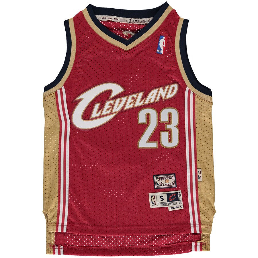 Alternative view of Lebron James Cleveland Cavaliers Mitchell & Ness Youth Hardwood Classics Swingman Jersey - Maroon