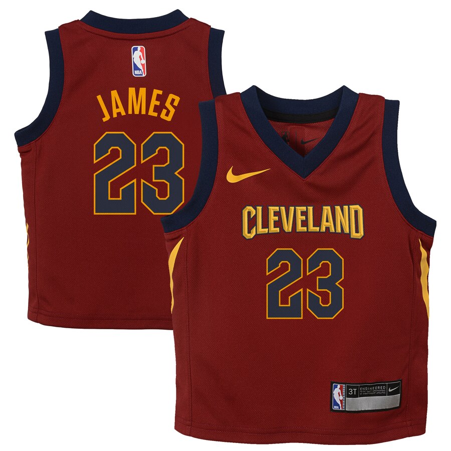 Lebron James Cleveland Cavaliers Toddler Replica Jersey Maroon - Icon Edition