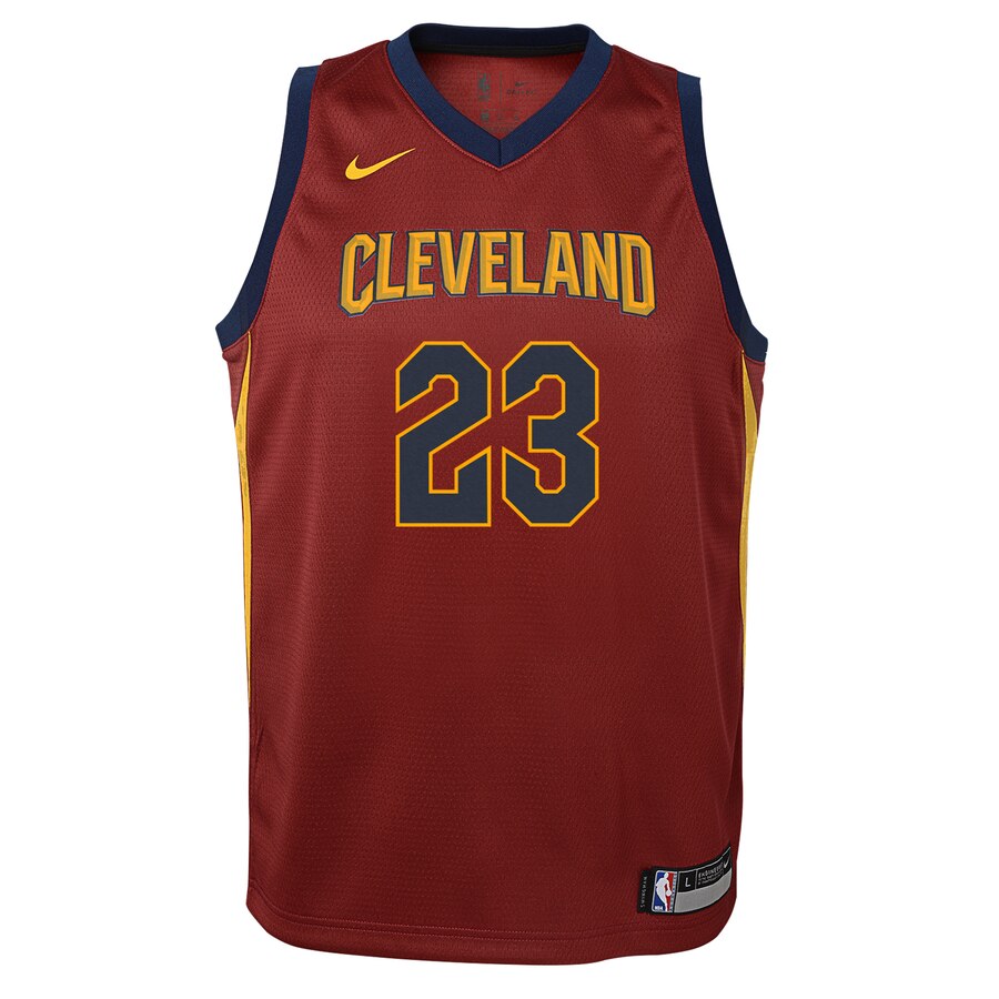 Alternative view of Lebron James Cleveland Cavaliers Youth Swingman Jersey Maroon - Icon Edition