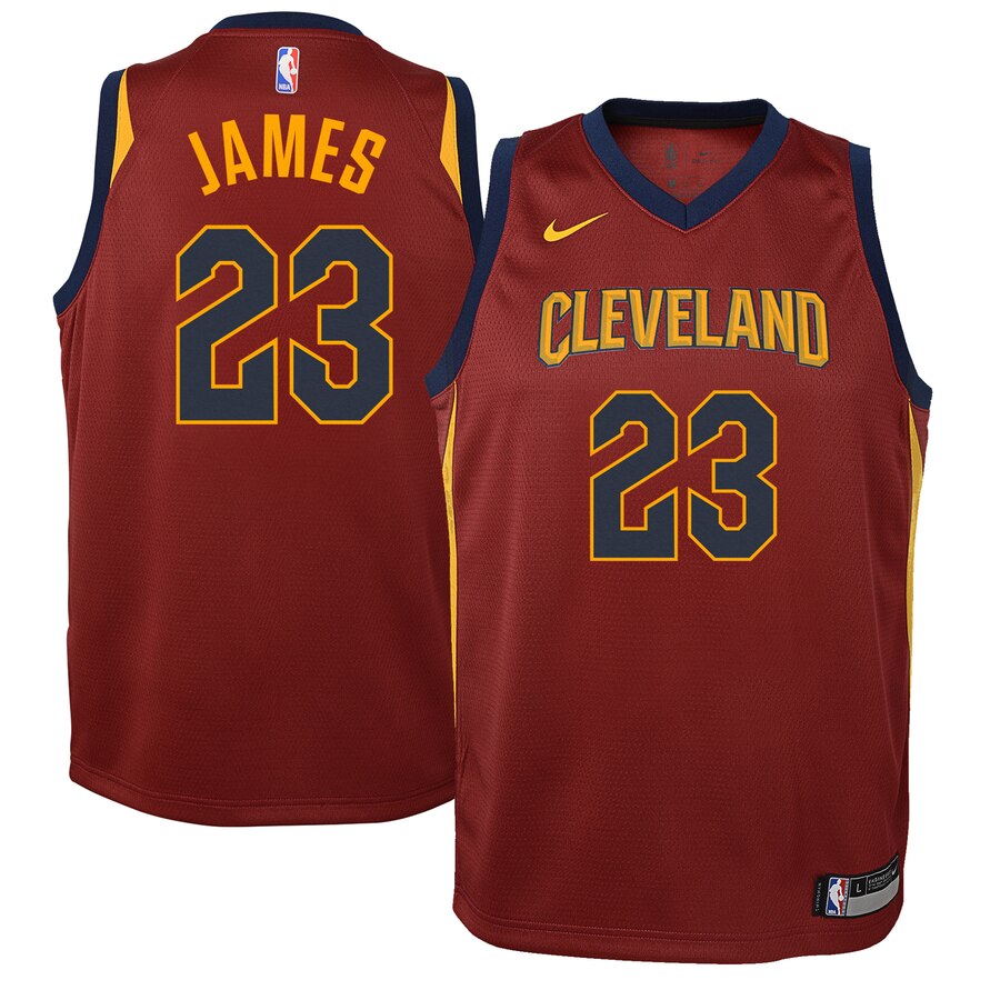 Lebron James Cleveland Cavaliers Youth Swingman Jersey Maroon - Icon Edition