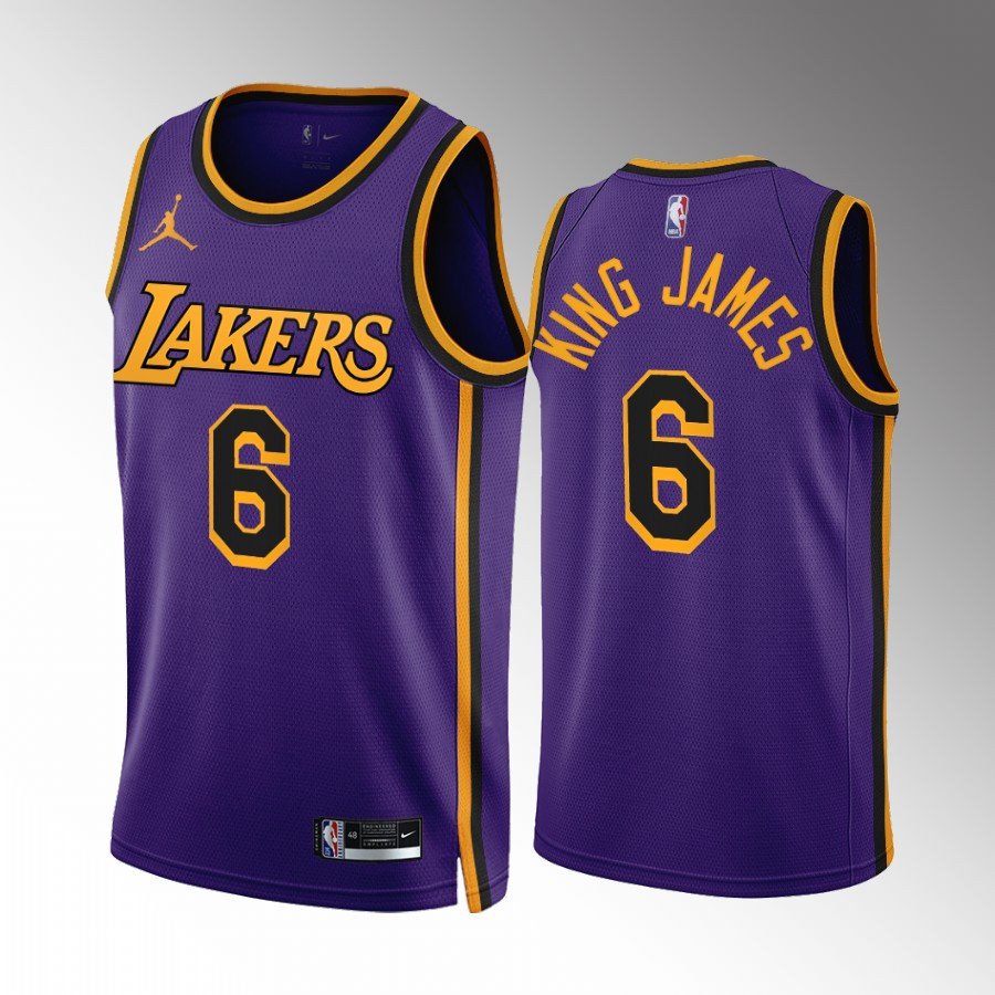 LeBron James King James 6 Los Angeles Lakers Purple Jersey Statement - JS395 