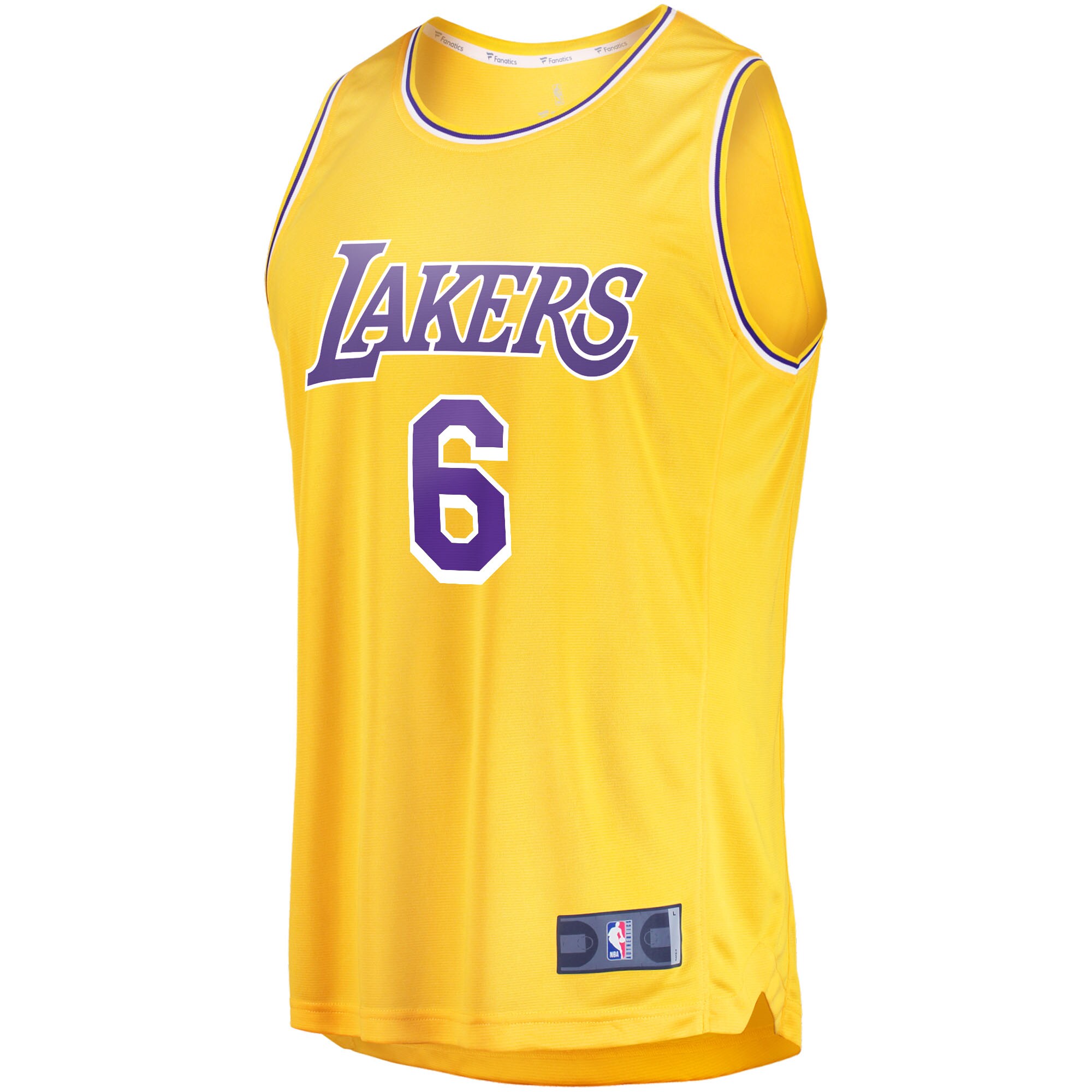 Alternative view of Lebron James Los Angeles Lakers Fanatics 2021/22 Fast Break Replica Jersey - Icon Edition - Gold