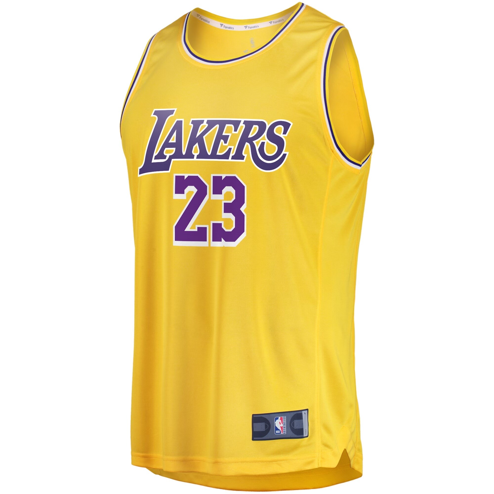 Alternative view of Lebron James Los Angeles Lakers Fanatics Big & Tall Fast Break Player Jersey – Gold – Icon Edition