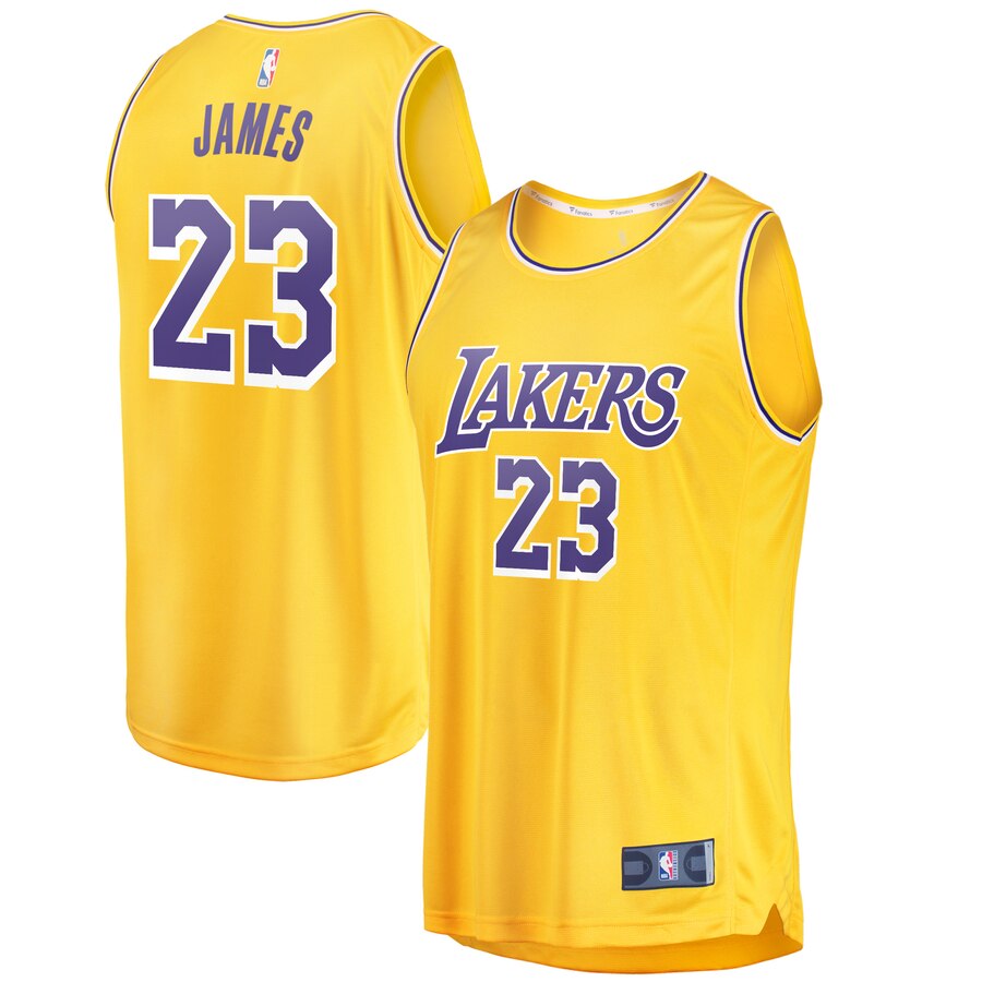 Lebron James Los Angeles Lakers Fanatics Branded 2018/19 Fast Break Replica Jersey Gold - Icon Edition