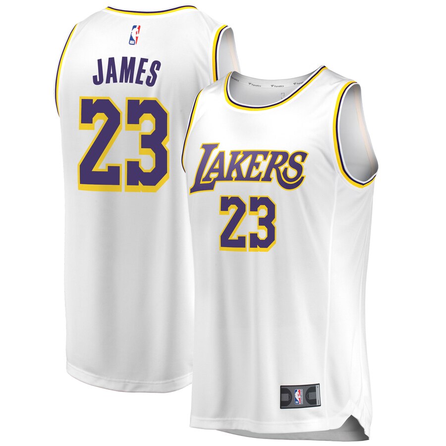 Lebron James Los Angeles Lakers Fanatics Branded 2018/19 Fast Break Replica Jersey White – Association Edition
