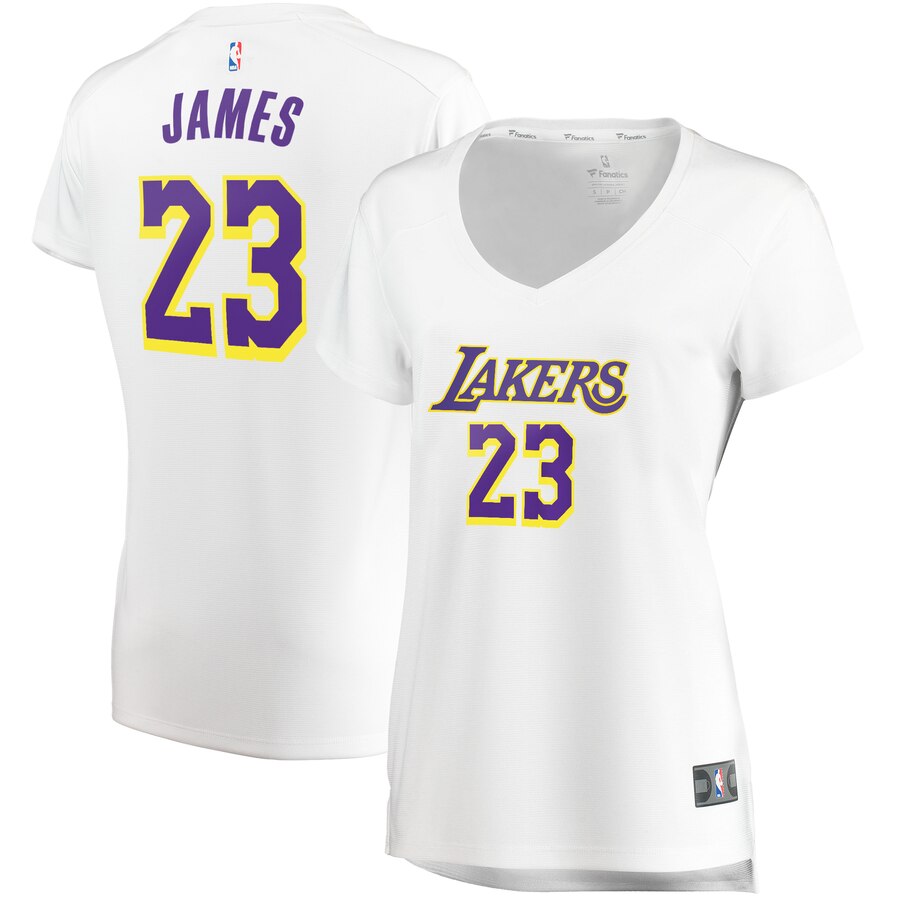 Lebron James Los Angeles Lakers Fanatics Branded Women's Fast Break Replica Player Jersey - Association Edition - White