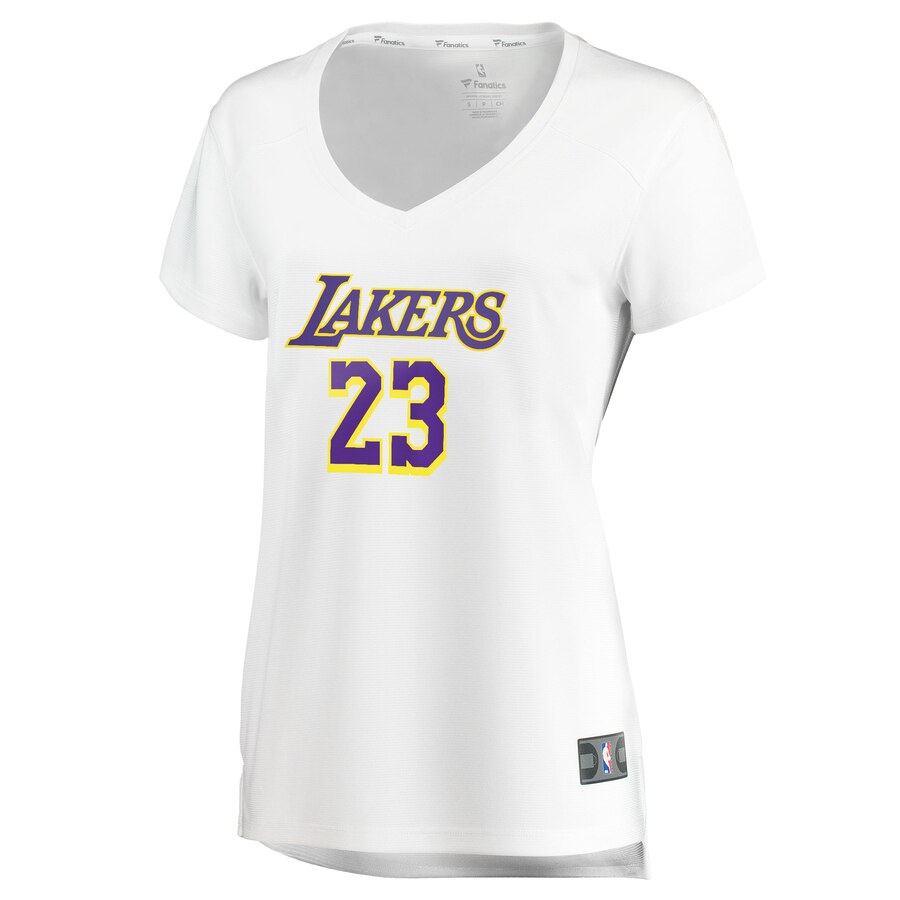 Alternative view of Lebron James Los Angeles Lakers Fanatics Branded Women's Fast Break Replica Player Jersey - Association Edition - White