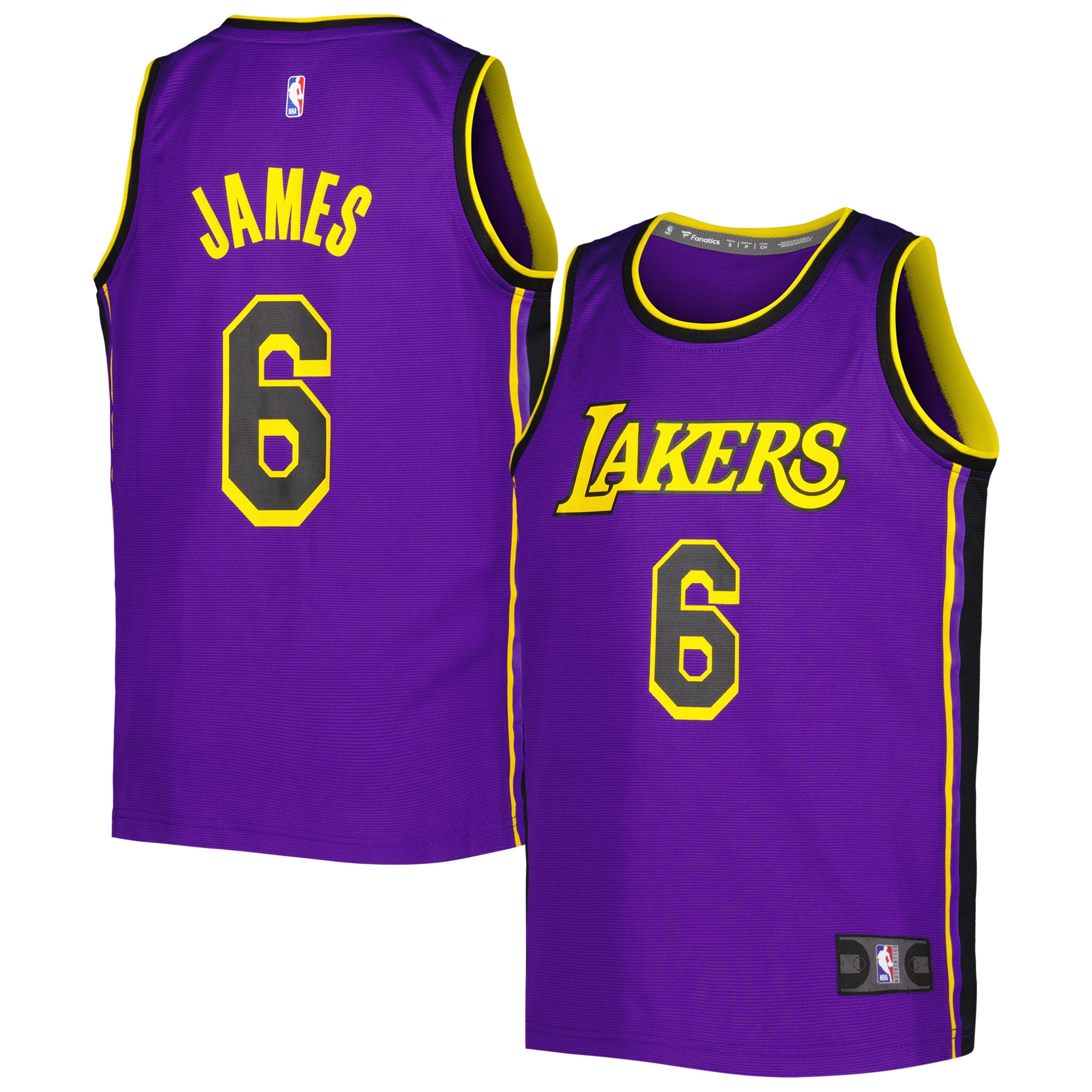 Alternative view of Lebron James Los Angeles Lakers Fanatics Branded Youth Fast Break Player Jersey - Statement Edition - Purple