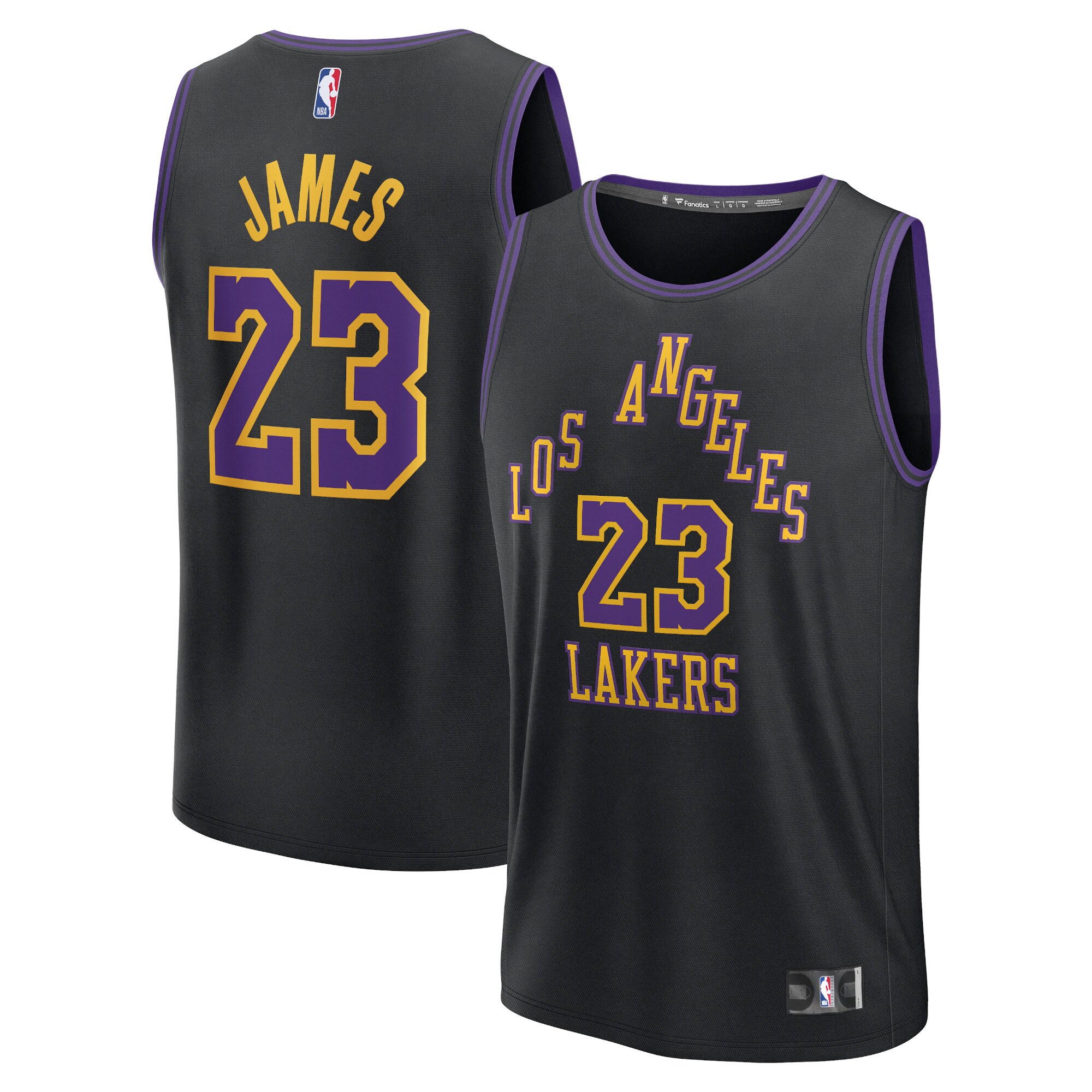 Lebron James Los Angeles Lakers Fanatics Fast Break Jersey - Black - City Edition