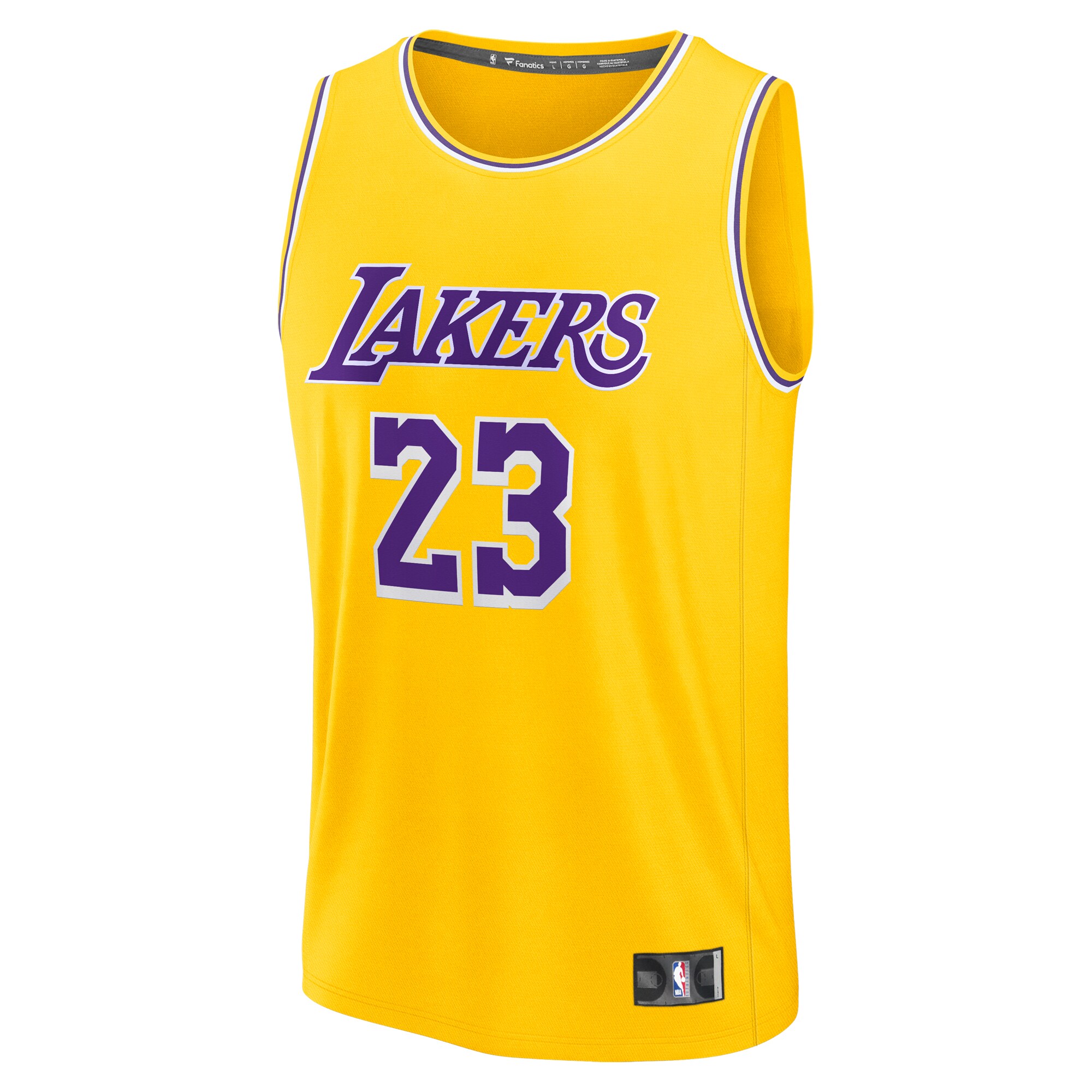 Alternative view of Lebron James Los Angeles Lakers Fanatics Fast Break Replica Jersey - Icon Edition - Gold