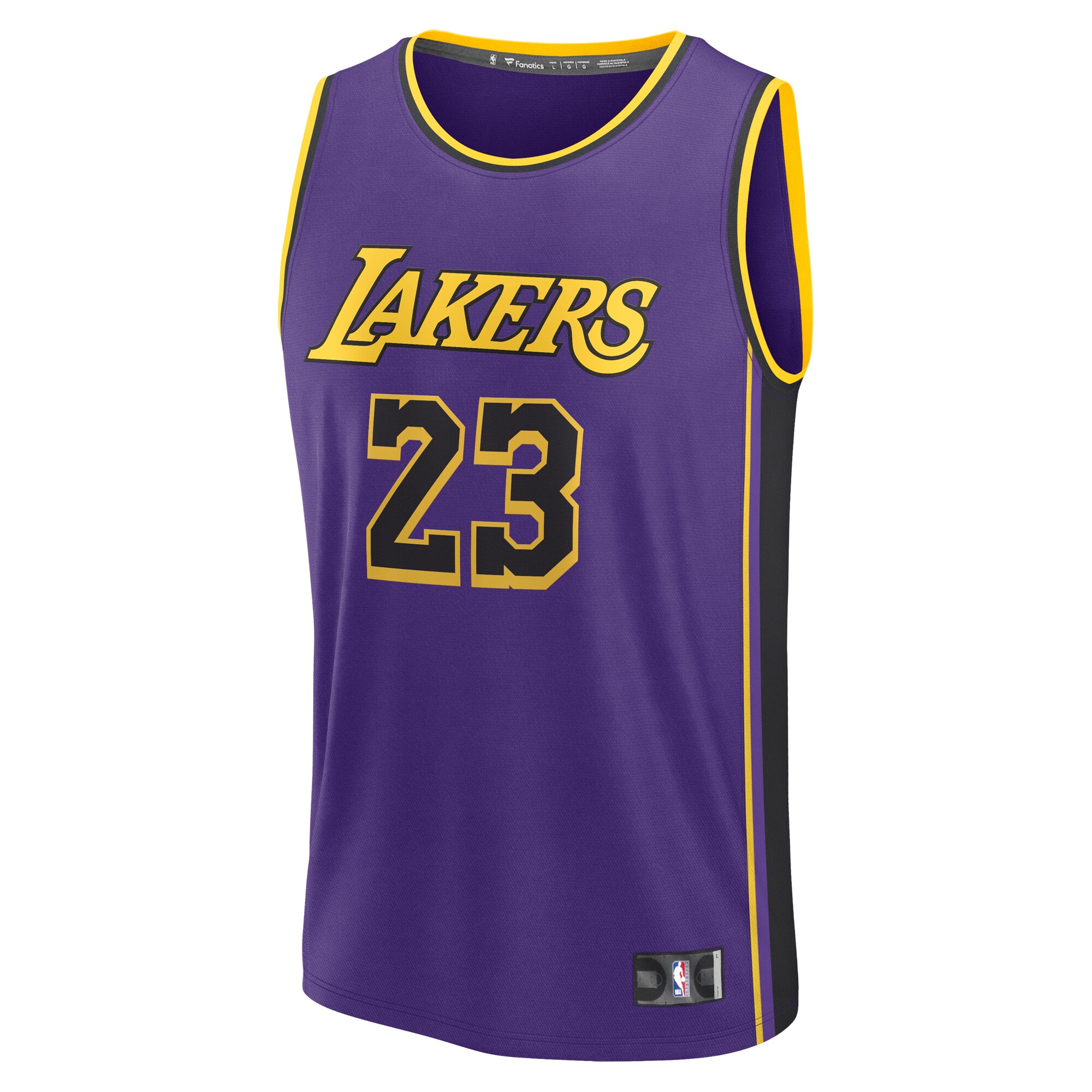 Alternative view of Lebron James Los Angeles Lakers Fanatics Fast Break Replica Player Jersey - Statement Edition - Purple