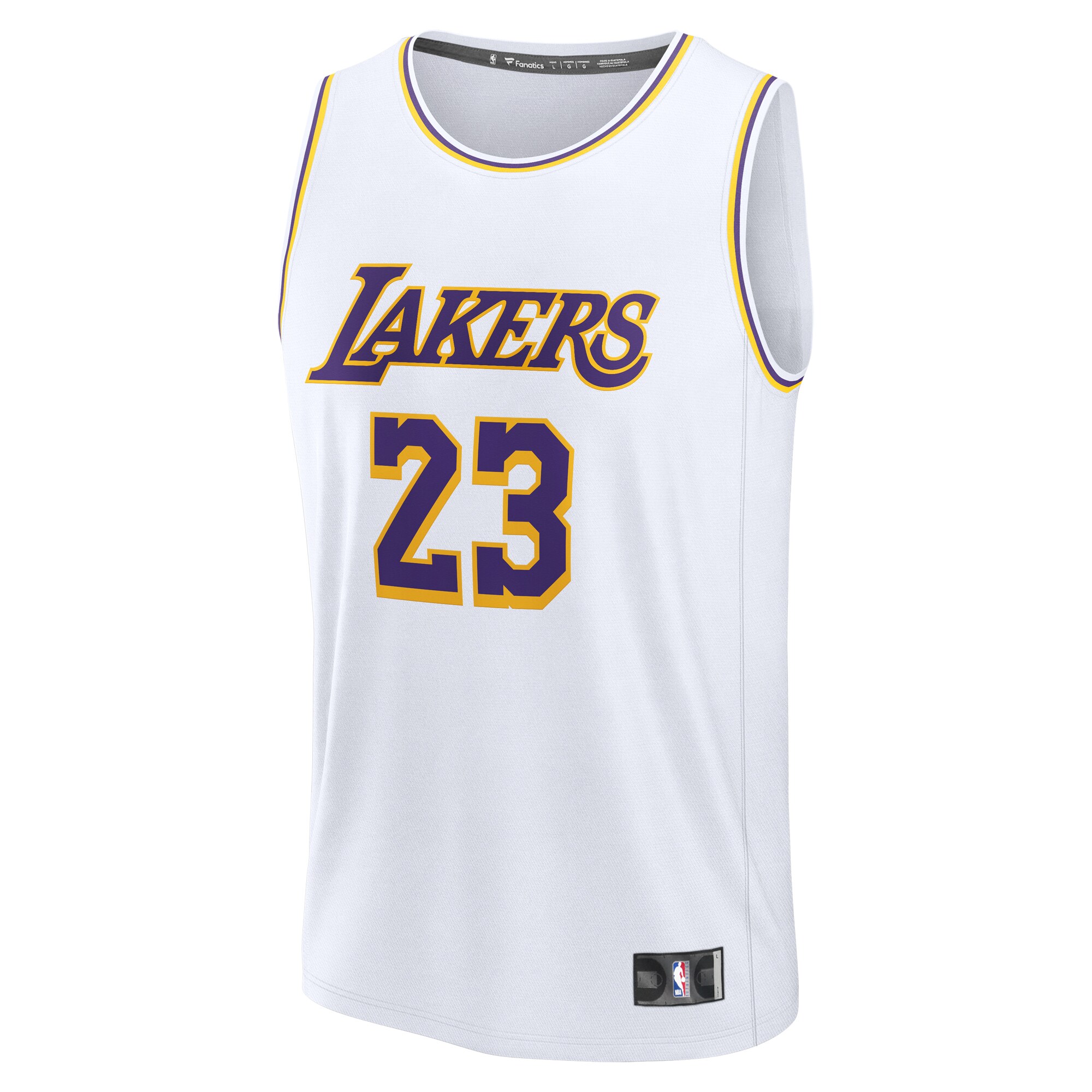 Alternative view of Lebron James Los Angeles Lakers Fanatics Fast Break Replica Player Jersey – Association Edition – White