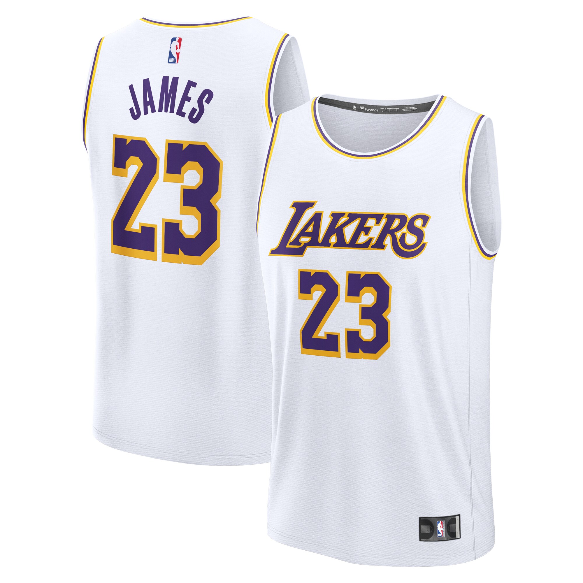 Lebron James Los Angeles Lakers Fanatics Fast Break Replica Player Jersey – Association Edition – White