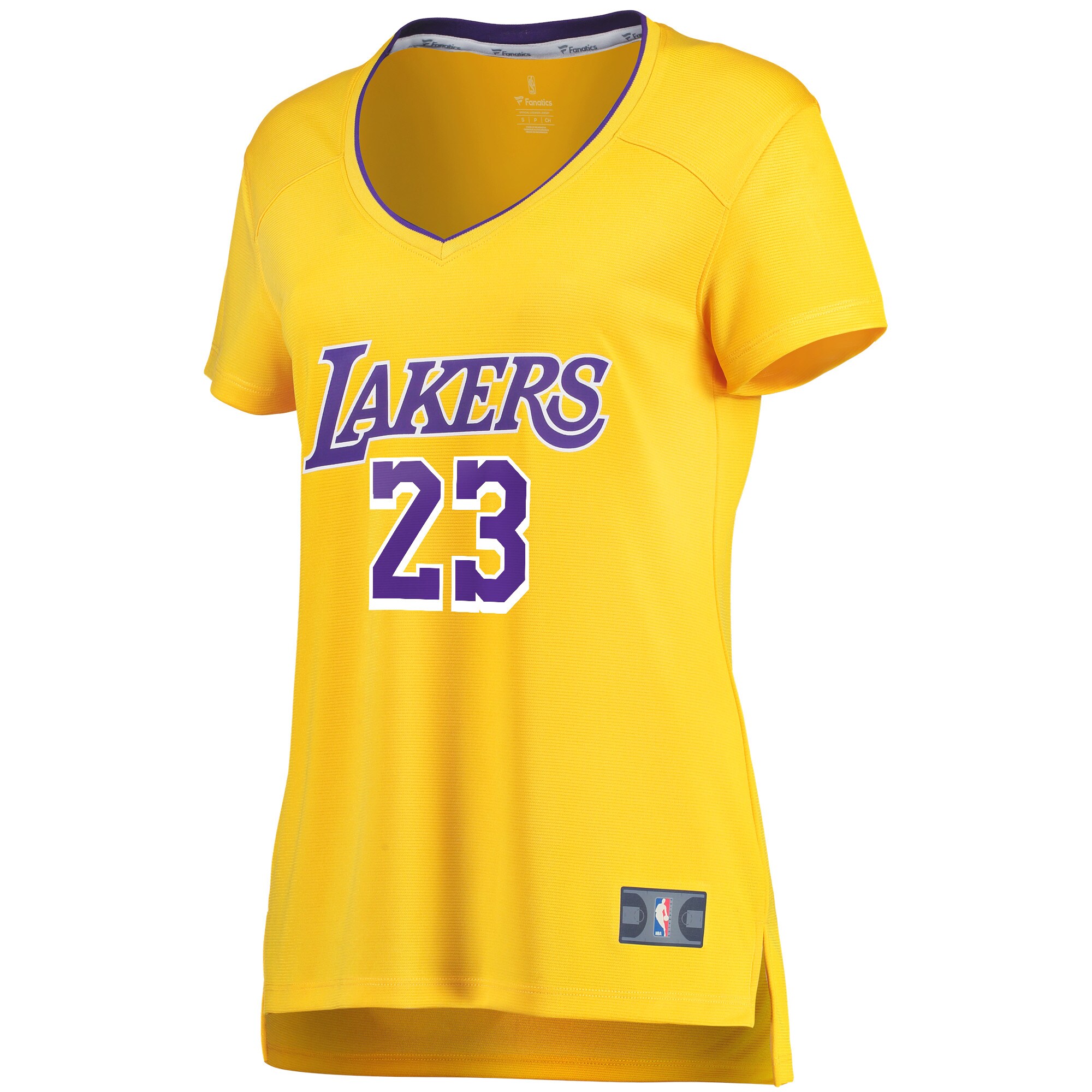 Alternative view of Lebron James Los Angeles Lakers Fanatics Women's Fast Break Replica Jersey - Icon Edition - Gold