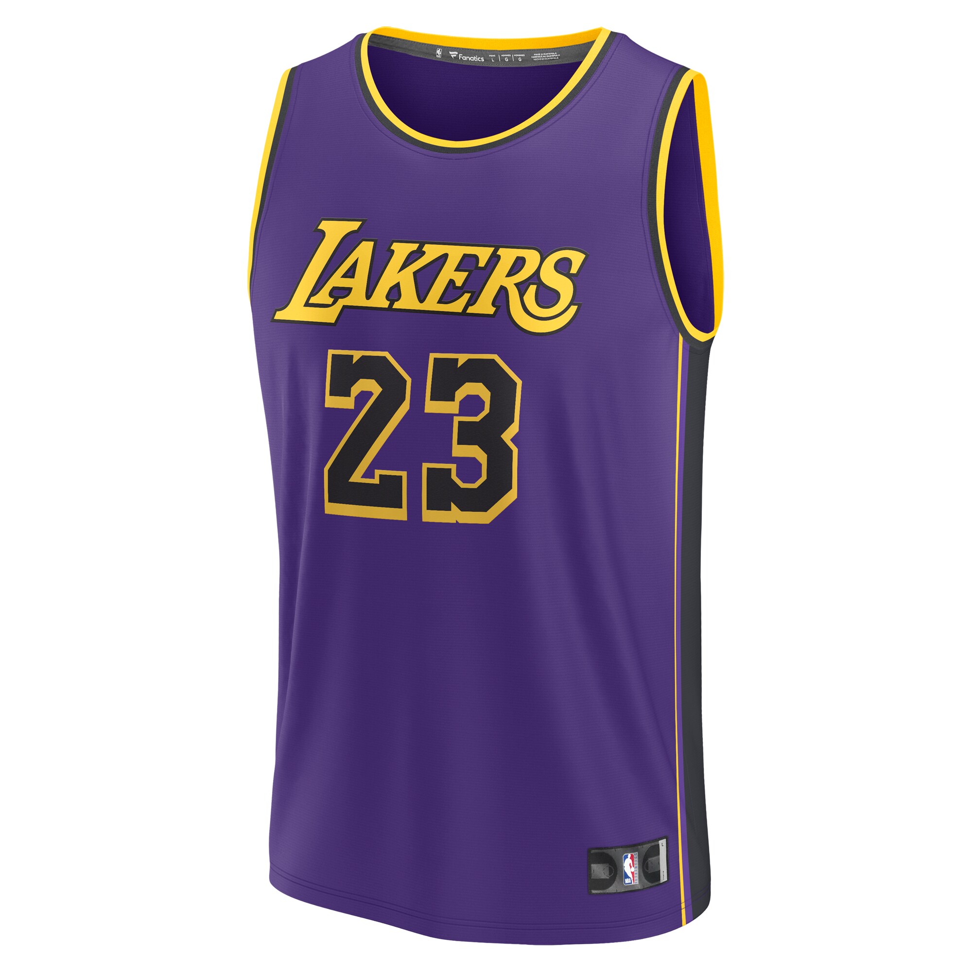 Alternative view of Lebron James Los Angeles Lakers Fanatics Youth Fast Break Replica Player Jersey - Statement Edition - Purple