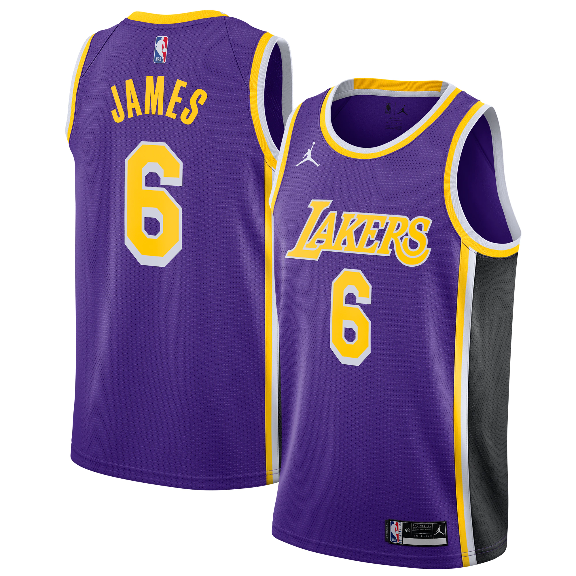 Lebron James Los Angeles Lakers Jordan Brand 2021/22 #6 Swingman Player Jersey Purple - Statement Edition