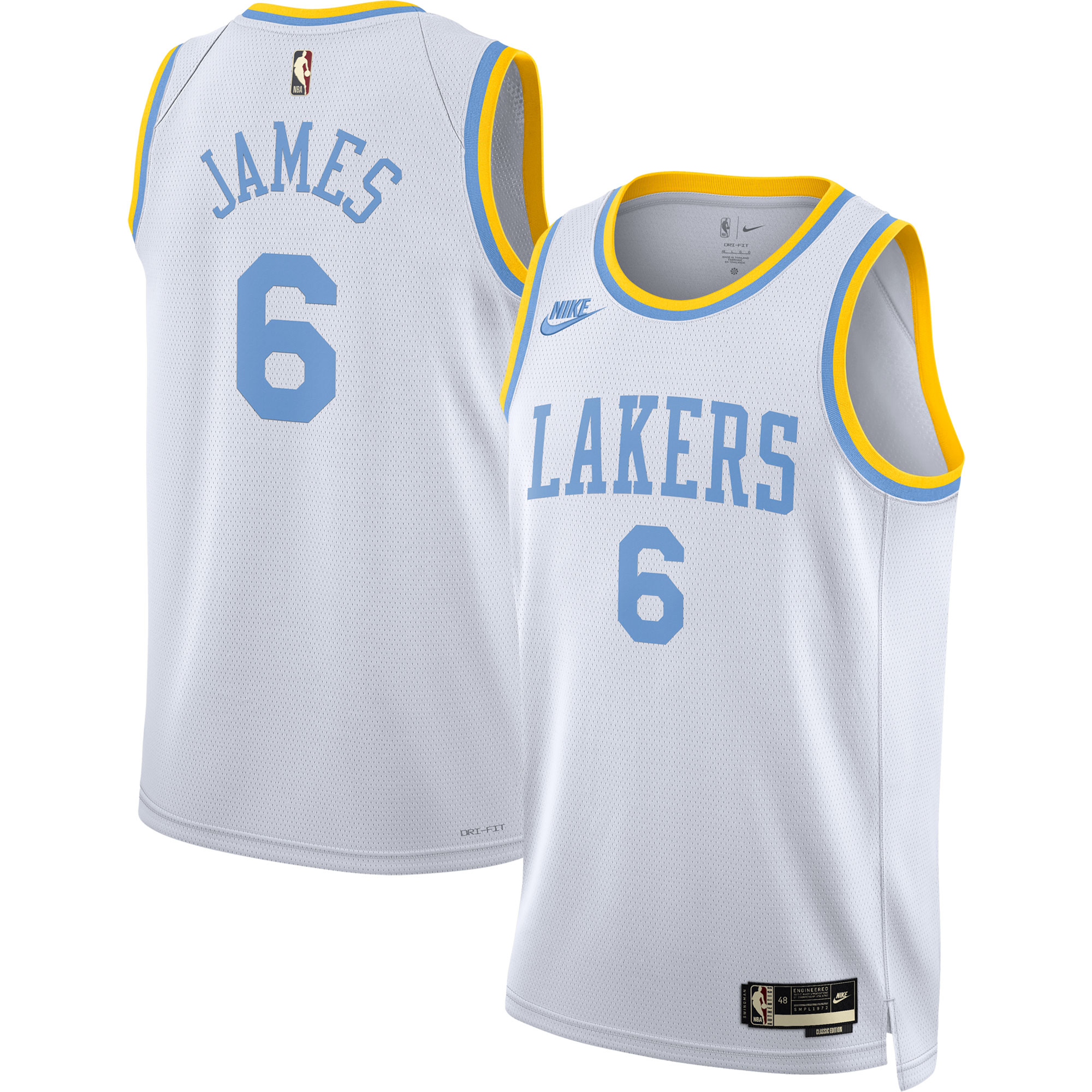 Alternative view of Lebron James Los Angeles Lakers Swingman Jersey – Classic Edition – White