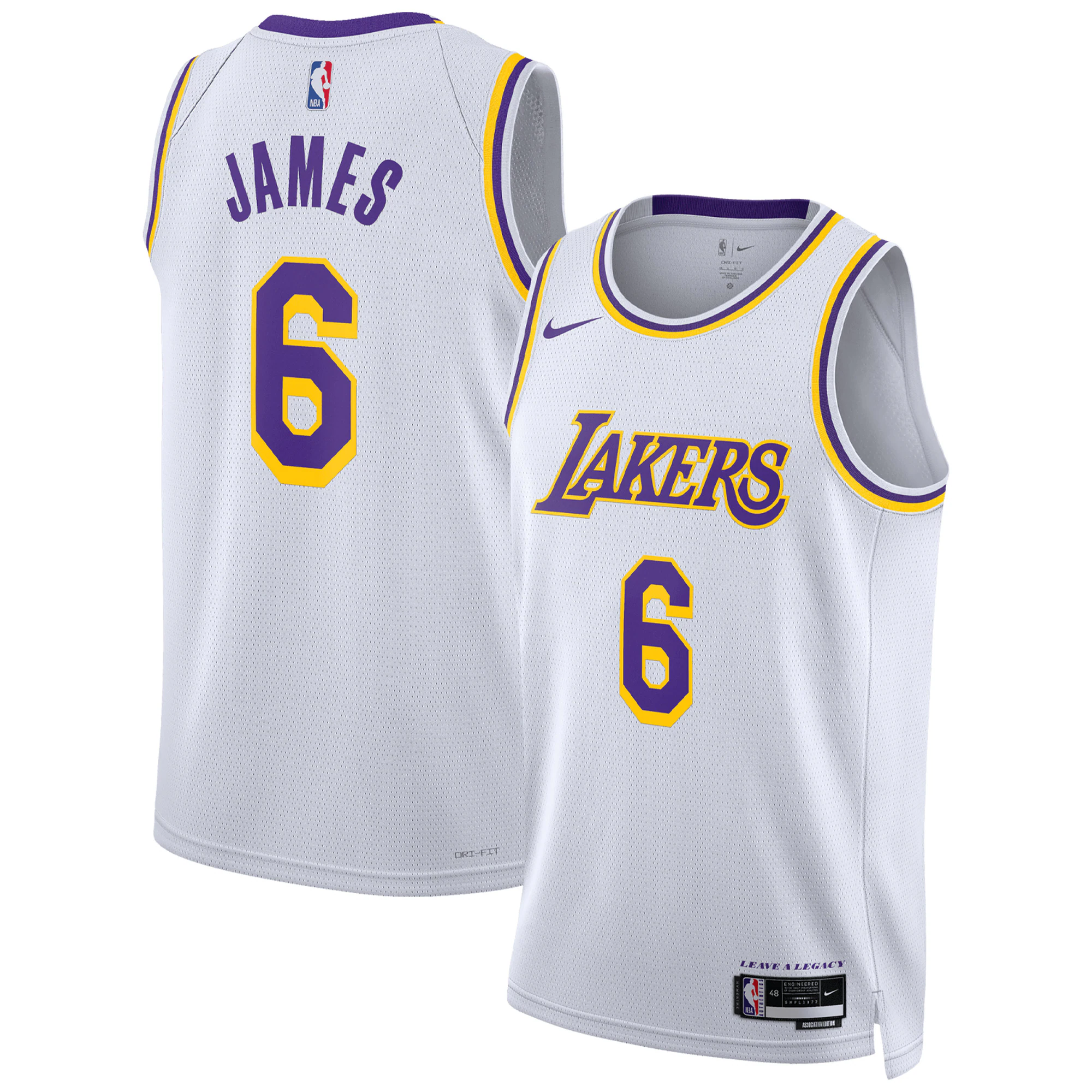 Alternative view of Lebron James Los Angeles Lakers Unisex Swingman Jersey – Association Edition – White