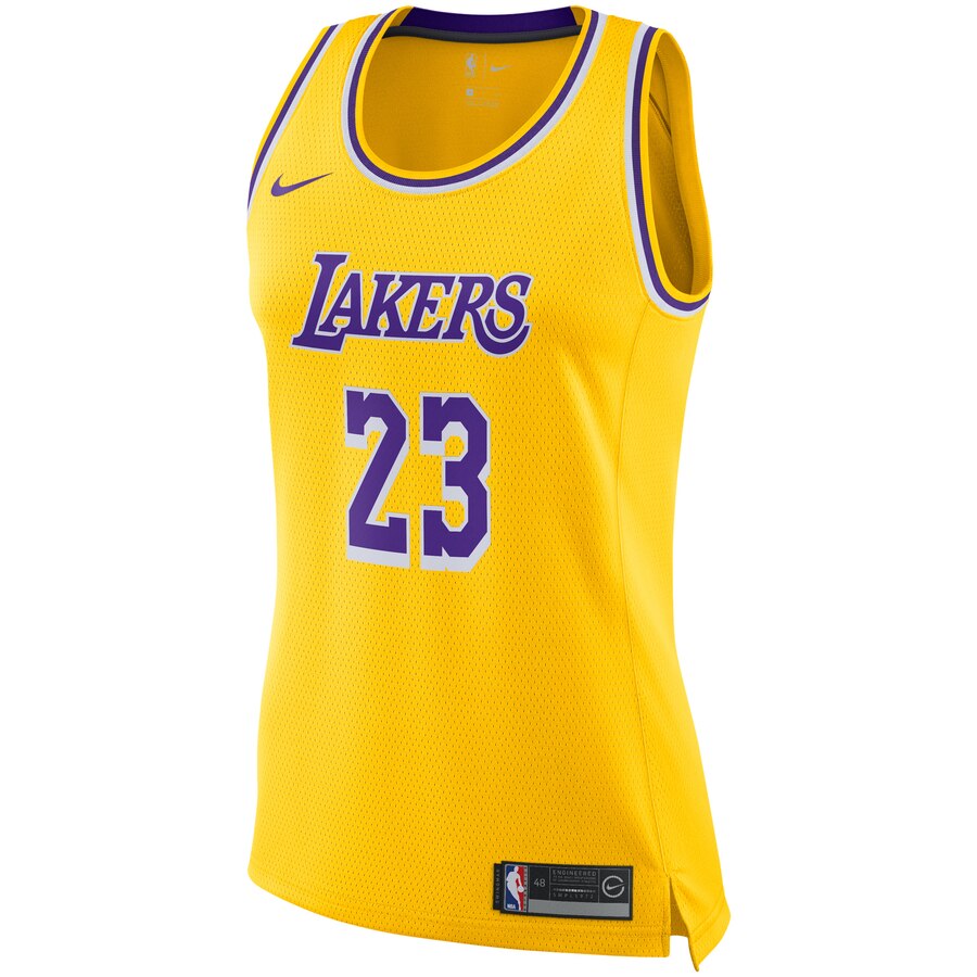 Alternative view of Lebron James Los Angeles Lakers Women's Swingman Jersey - Gold - Icon Edition