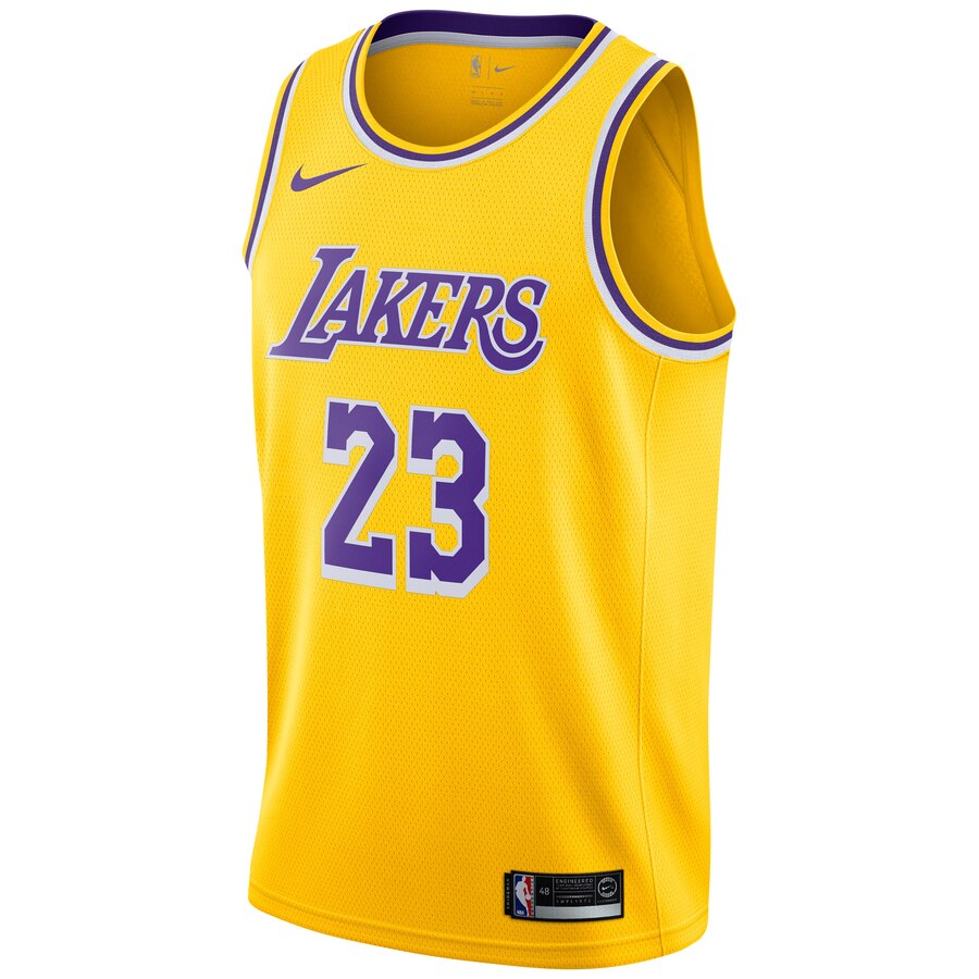 Alternative view of Lebron James Los Angeles Lakers Youth 2018/19 Swingman Jersey Gold - Icon Edition