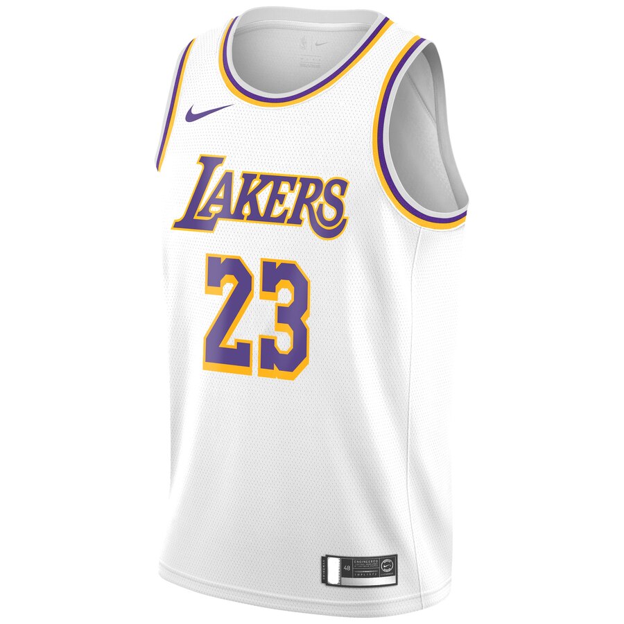 Alternative view of Lebron James Los Angeles Lakers Youth 2018/19 Swingman Jersey White - Association Edition