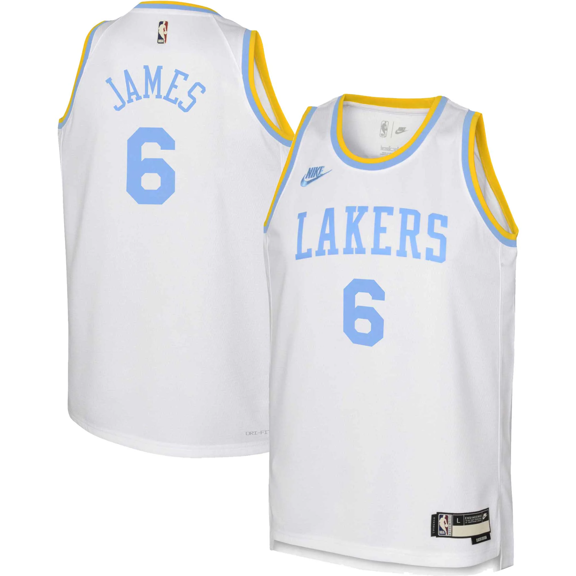 Lebron James Los Angeles Lakers Youth 2022/23 Swingman Jersey White - Classic Edition