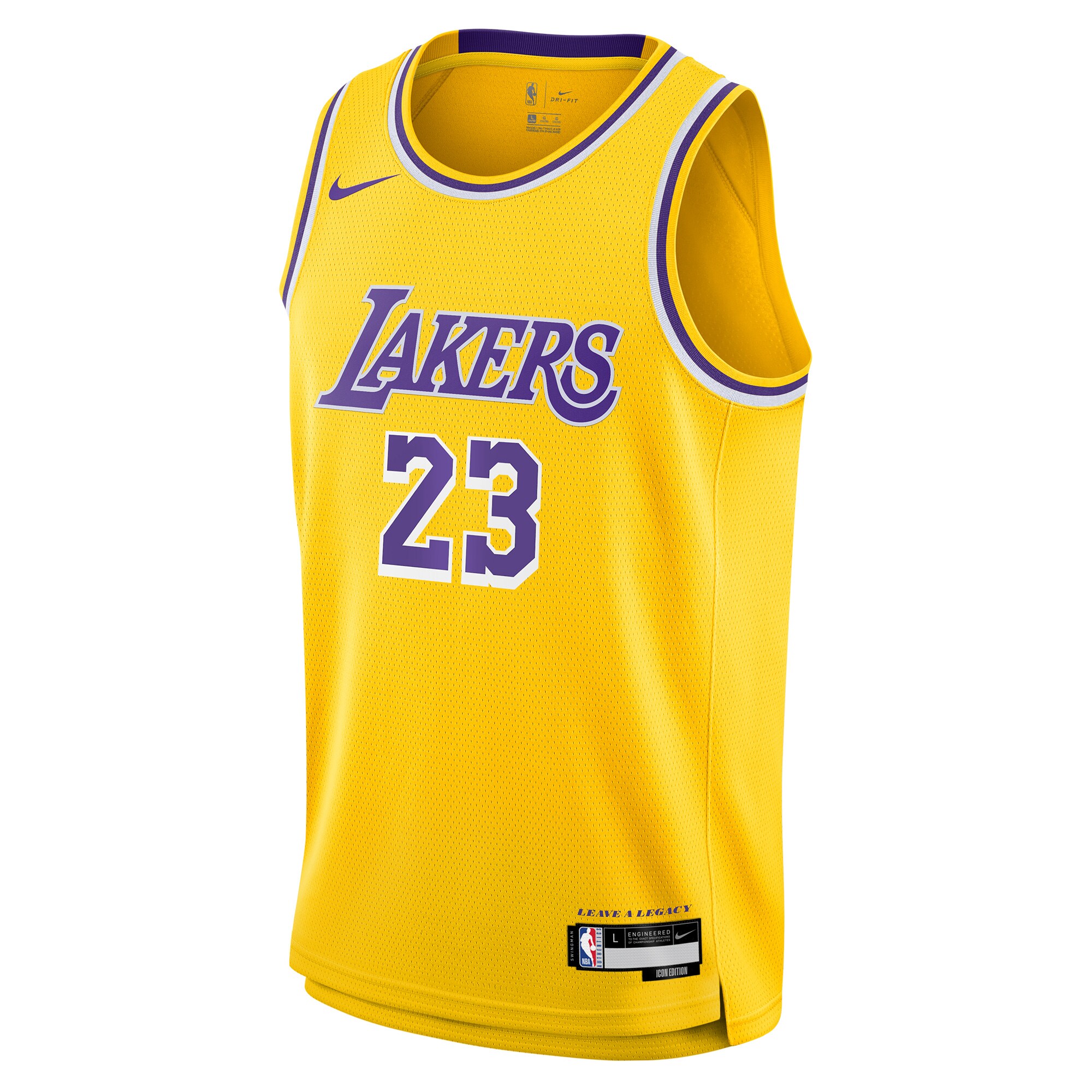 Alternative view of Lebron James Los Angeles Lakers Youth Swingman Jersey - Icon Edition - Gold