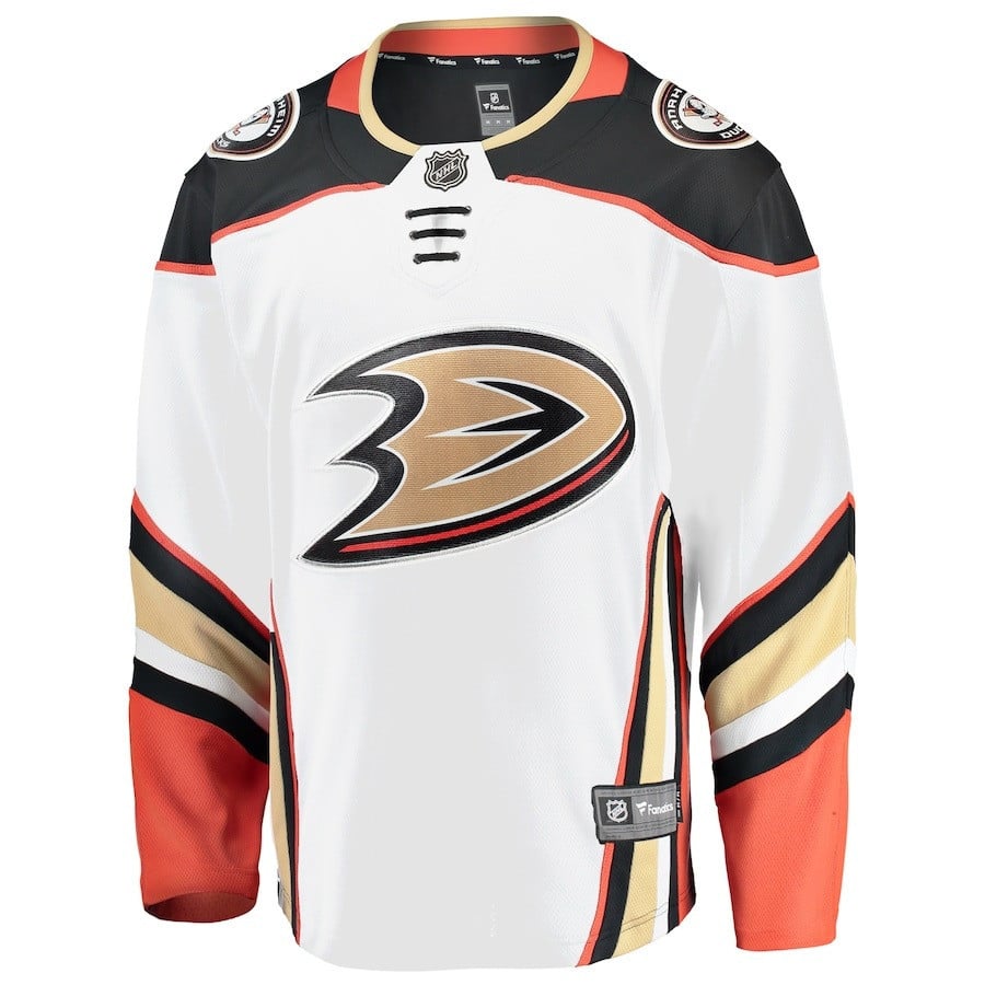 Alternative view of Leo Carlsson #91 Anaheim Ducks 2023 Draft Away Men Jersey - White - JS163 