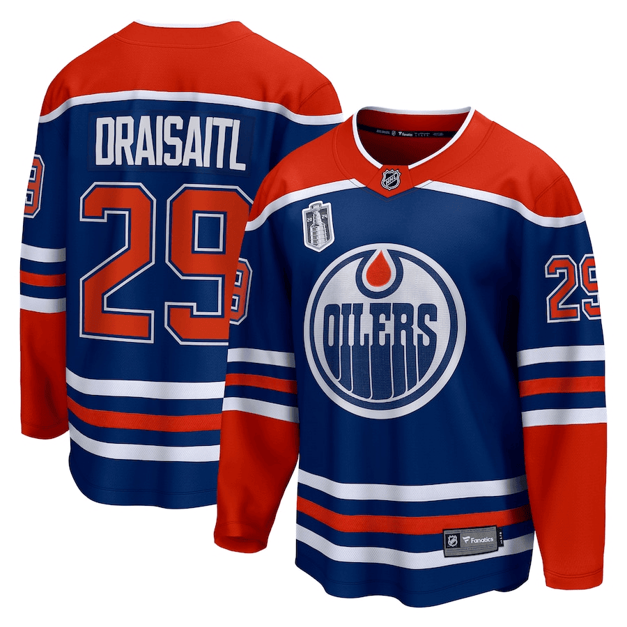 Leon Draisaitl 29 Edmonton Oilers 2024 Stanley Cup Final Home Breakaway Player Jersey - Royal - JS422 