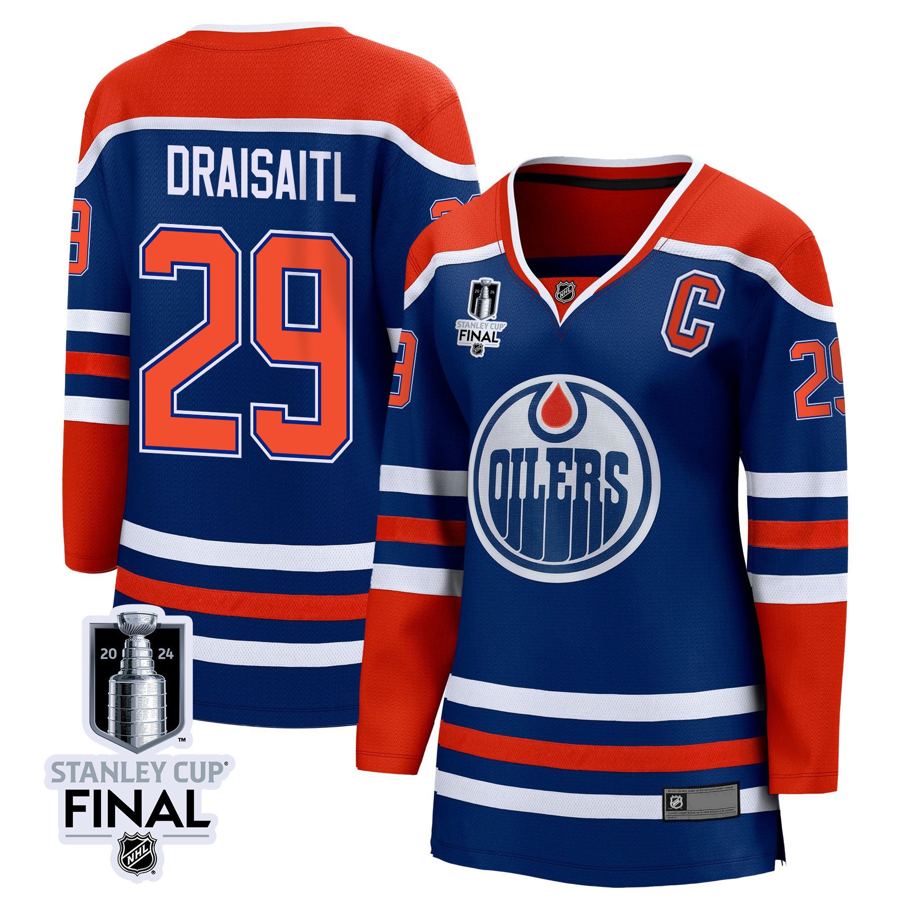 Leon Draisaitl 29 Edmonton Oilers 2024 STANLEY CUP Final Women's Home Jersey - Royal - JS487 