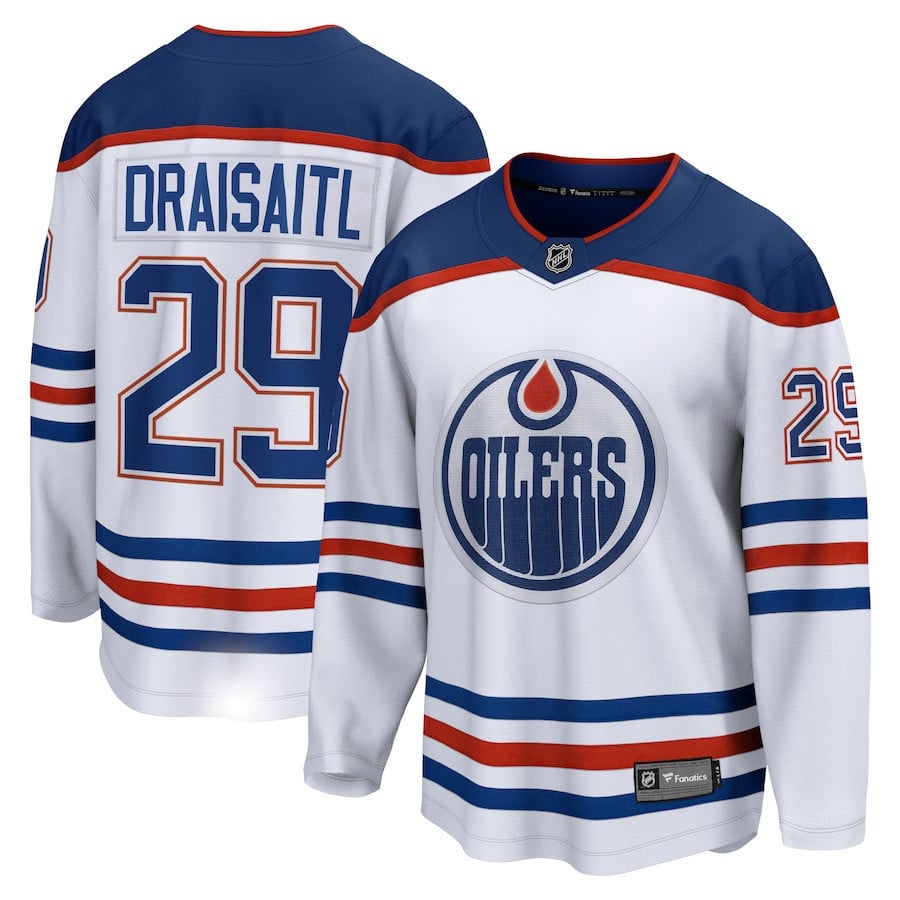 Leon Draisaitl 29 Edmonton Oilers Away Breakaway Jersey - Men, White - JS276 