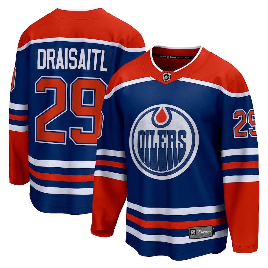 Leon Draisaitl 29 Edmonton Oilers Home Breakaway Jersey - Men, Navy - JS119 