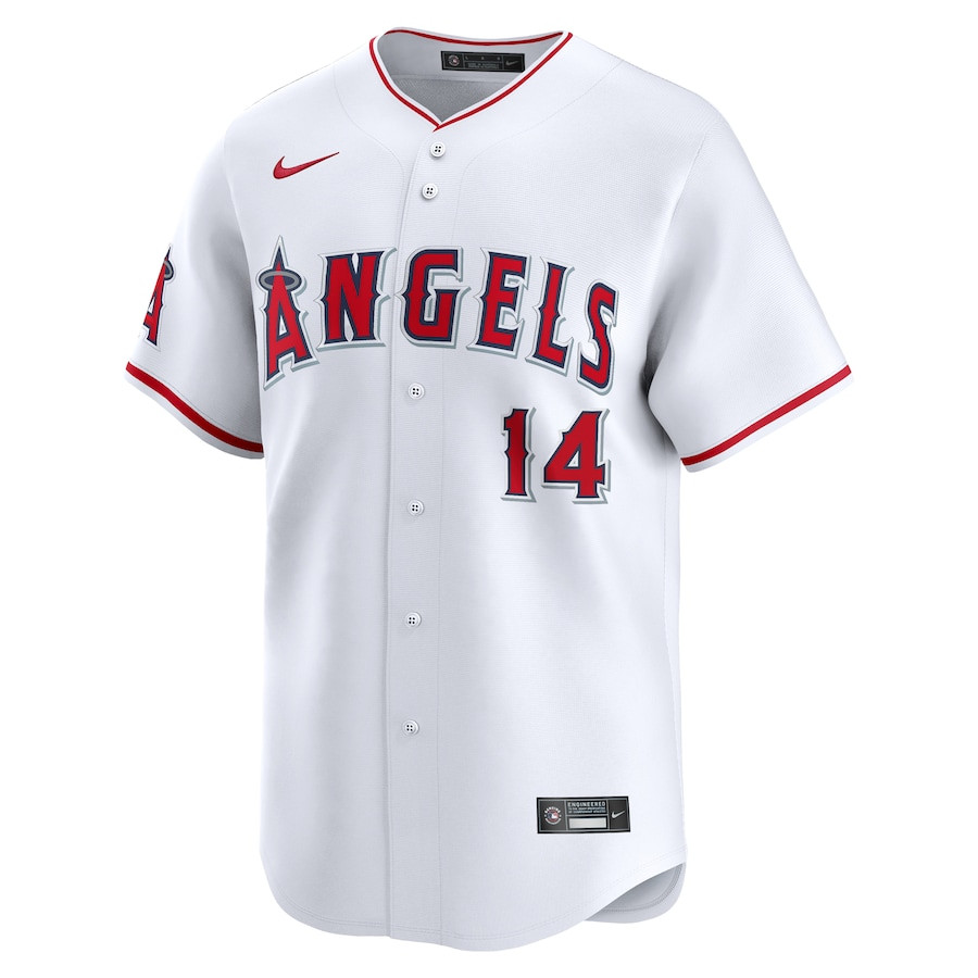 Alternative view of Logan O'Hoppe 14 Los Angeles Angels Home Limited Men Jersey - White 