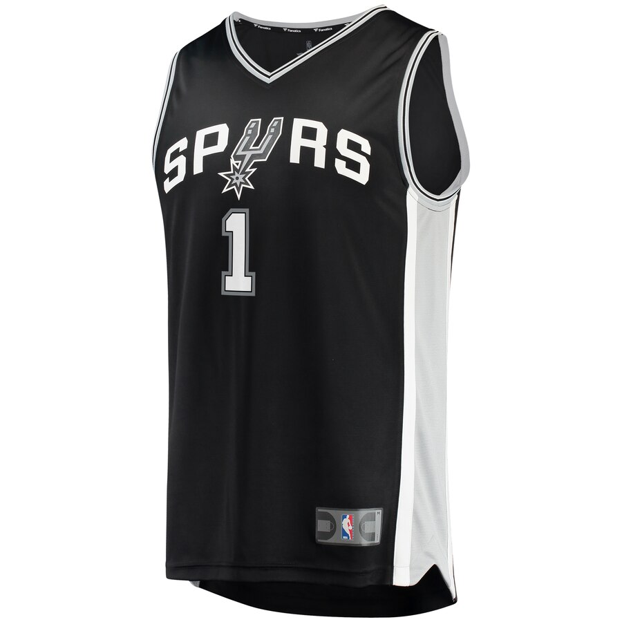 Alternative view of Lonnie Walker San Antonio Spurs Fanatics Branded Fast Break Replica Jersey - Icon Edition - Black